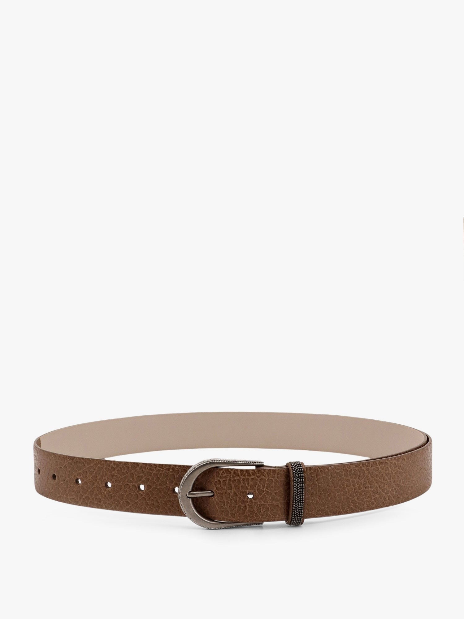 Brunello Cucinelli Leather belt with monili detail