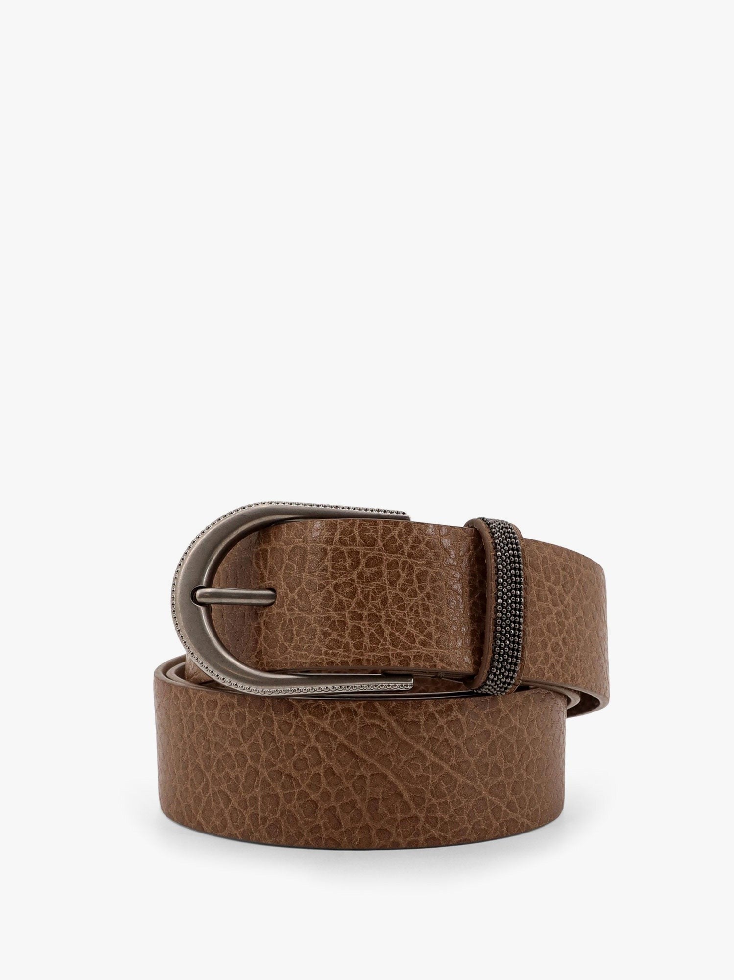 Brunello Cucinelli Leather belt with monili detail