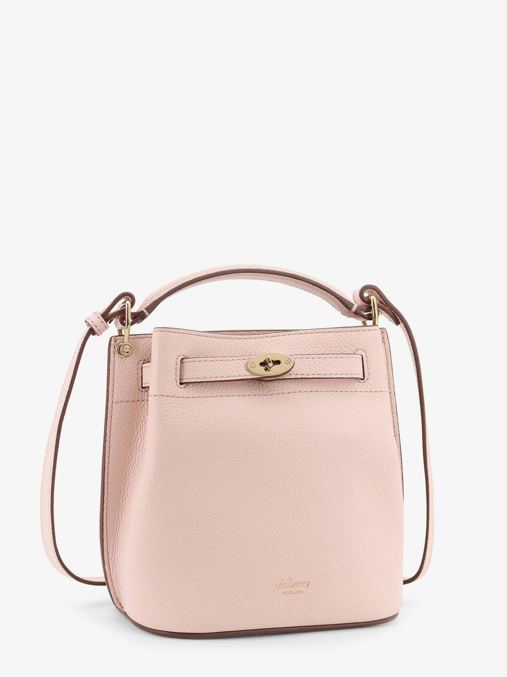Mulberry Leather bucket bag with logo