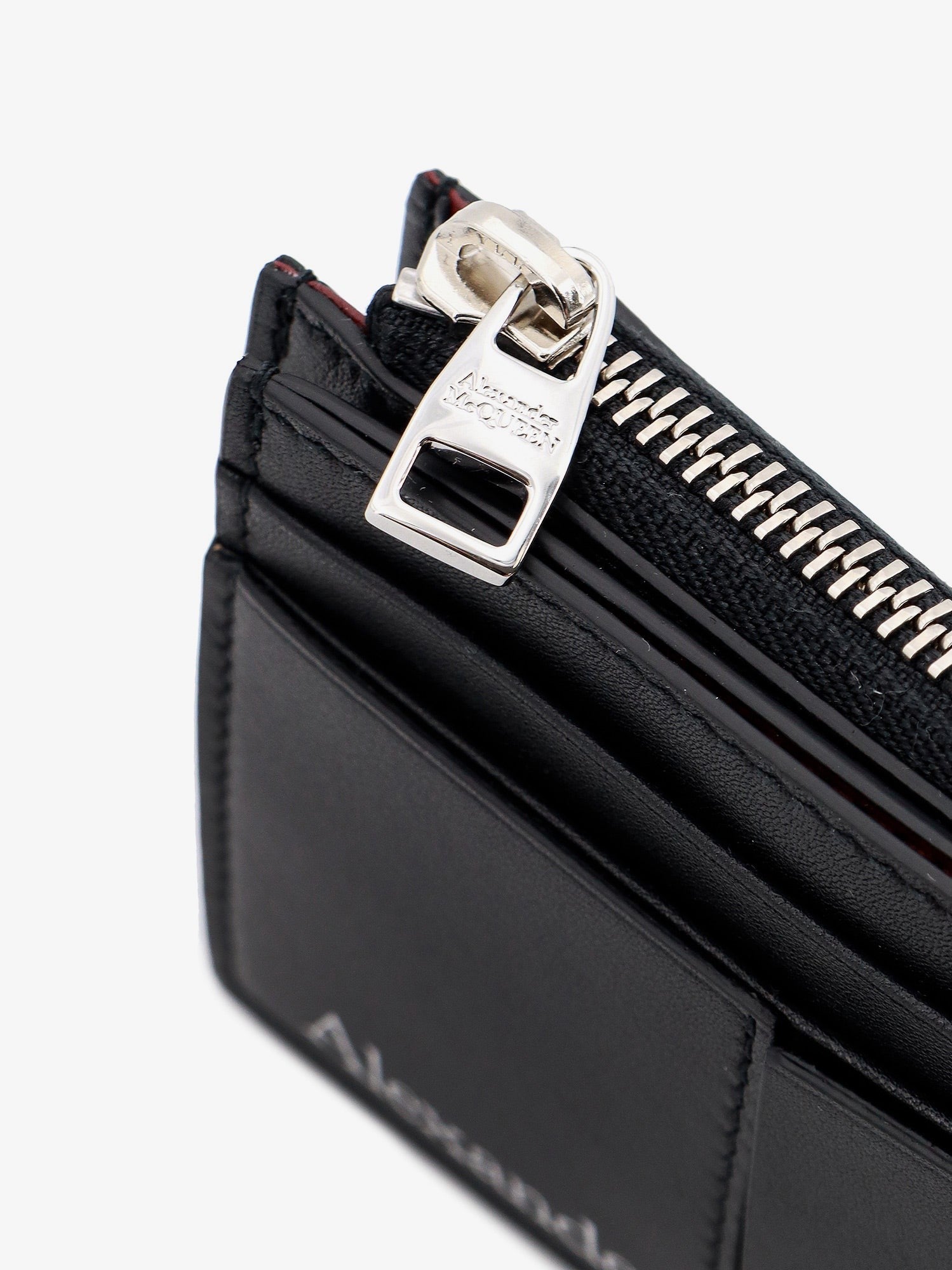 Alexander Mcqueen Odinis kortelių dėklas su logotipo spauda