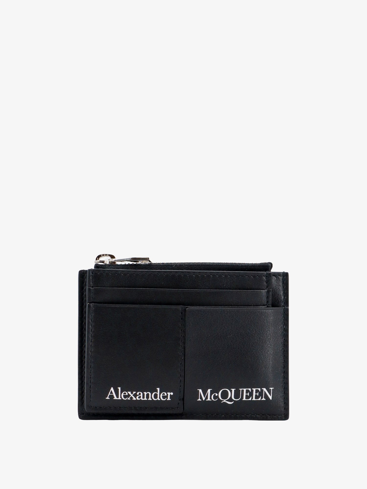 Alexander Mcqueen Odinis kortelių dėklas su logotipo spauda