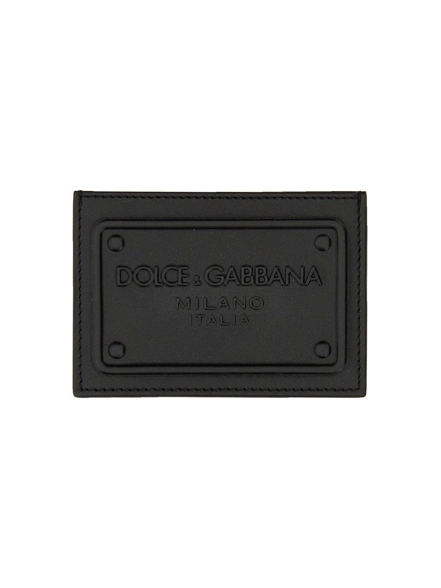 Dolce & Gabbana PORTACARTE IN PELLE CON LOGO
