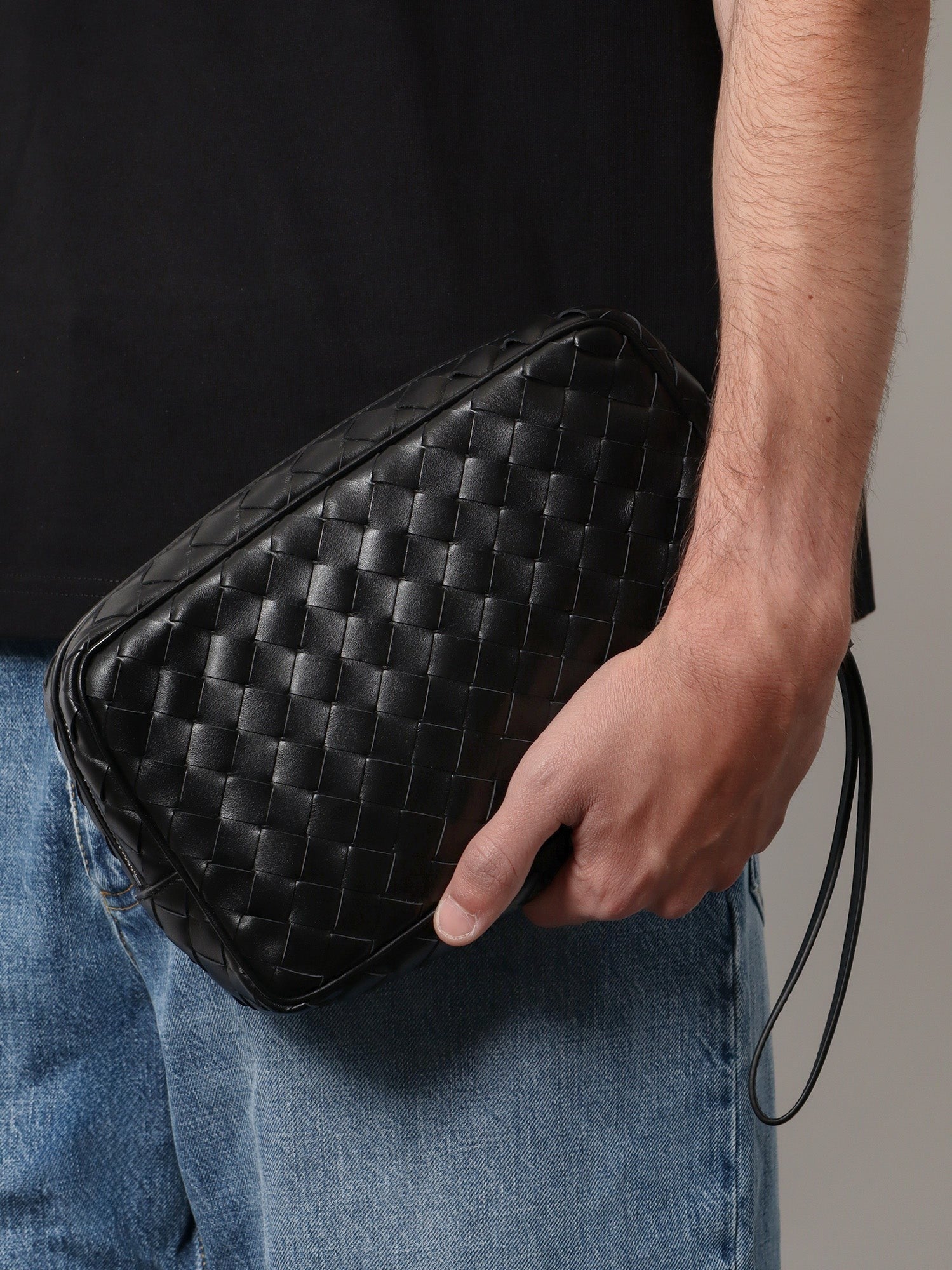Bottega Veneta Leather clutch with woven effect