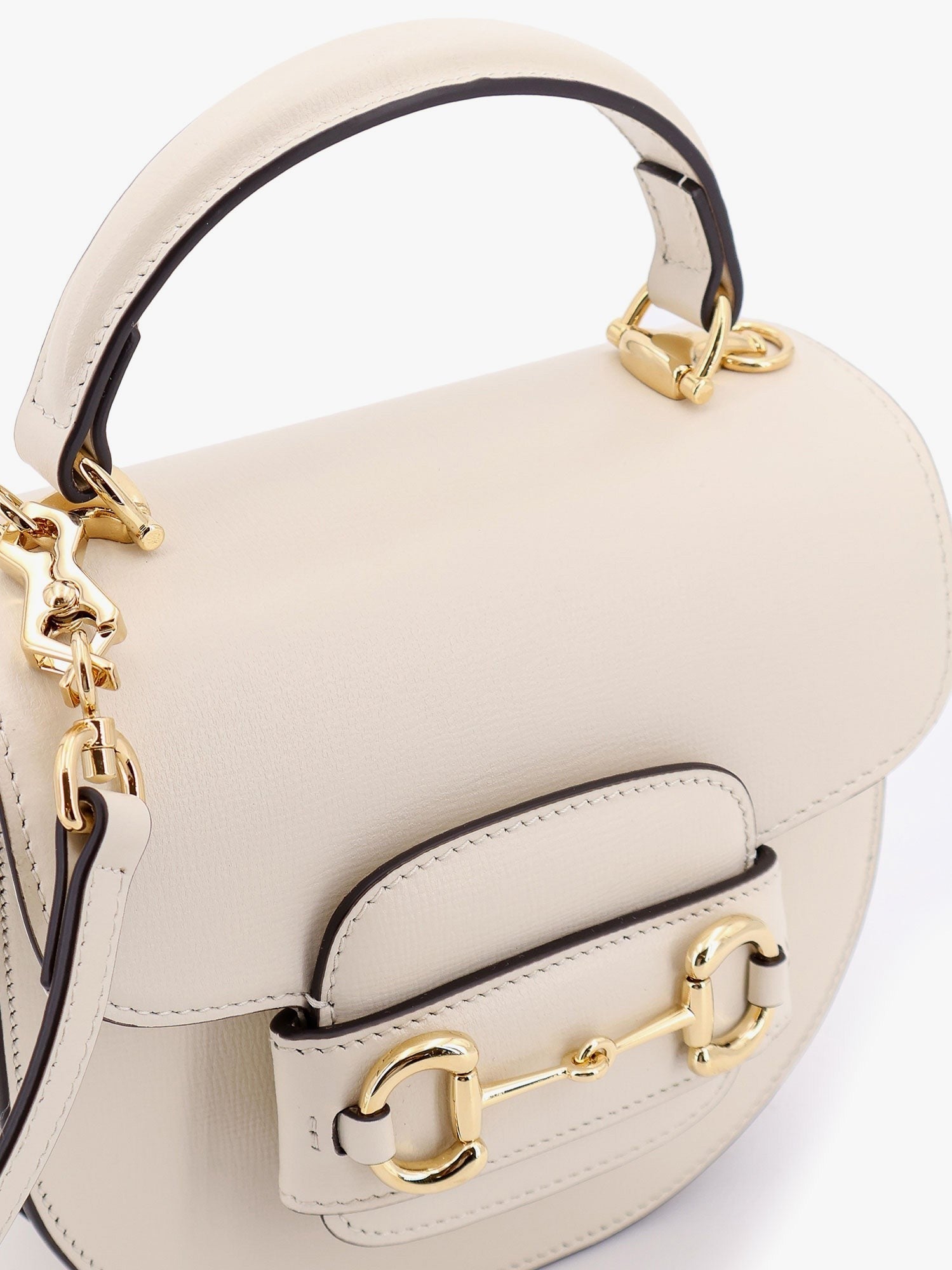 Gucci Leather handbag with horsebit detail on the front