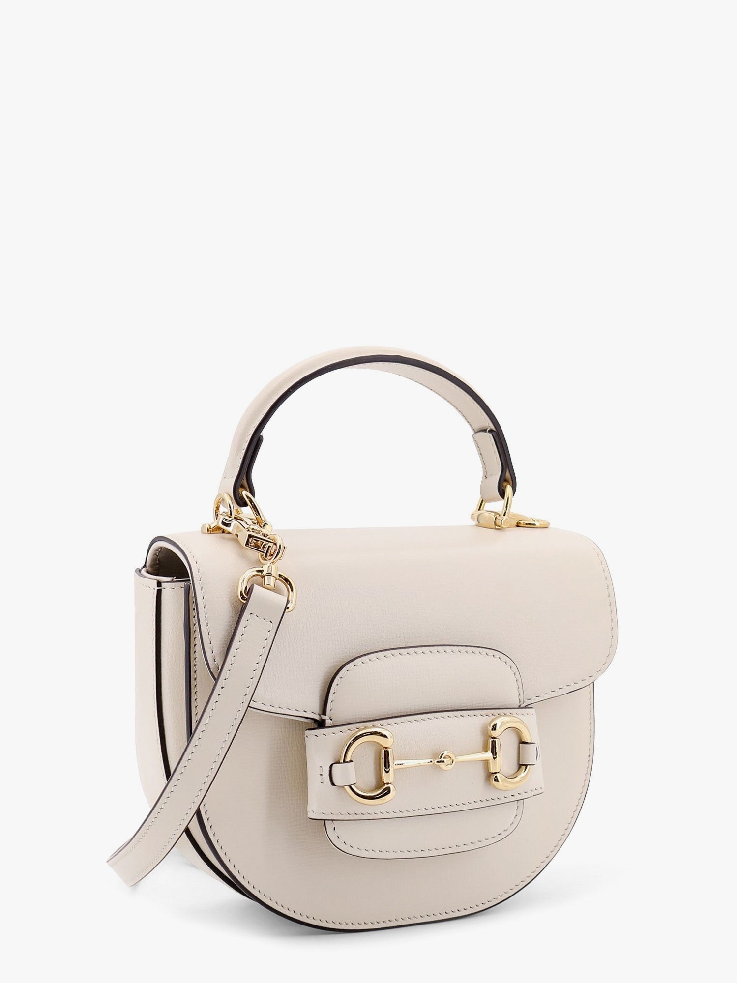 Gucci Leather handbag with horsebit detail on the front