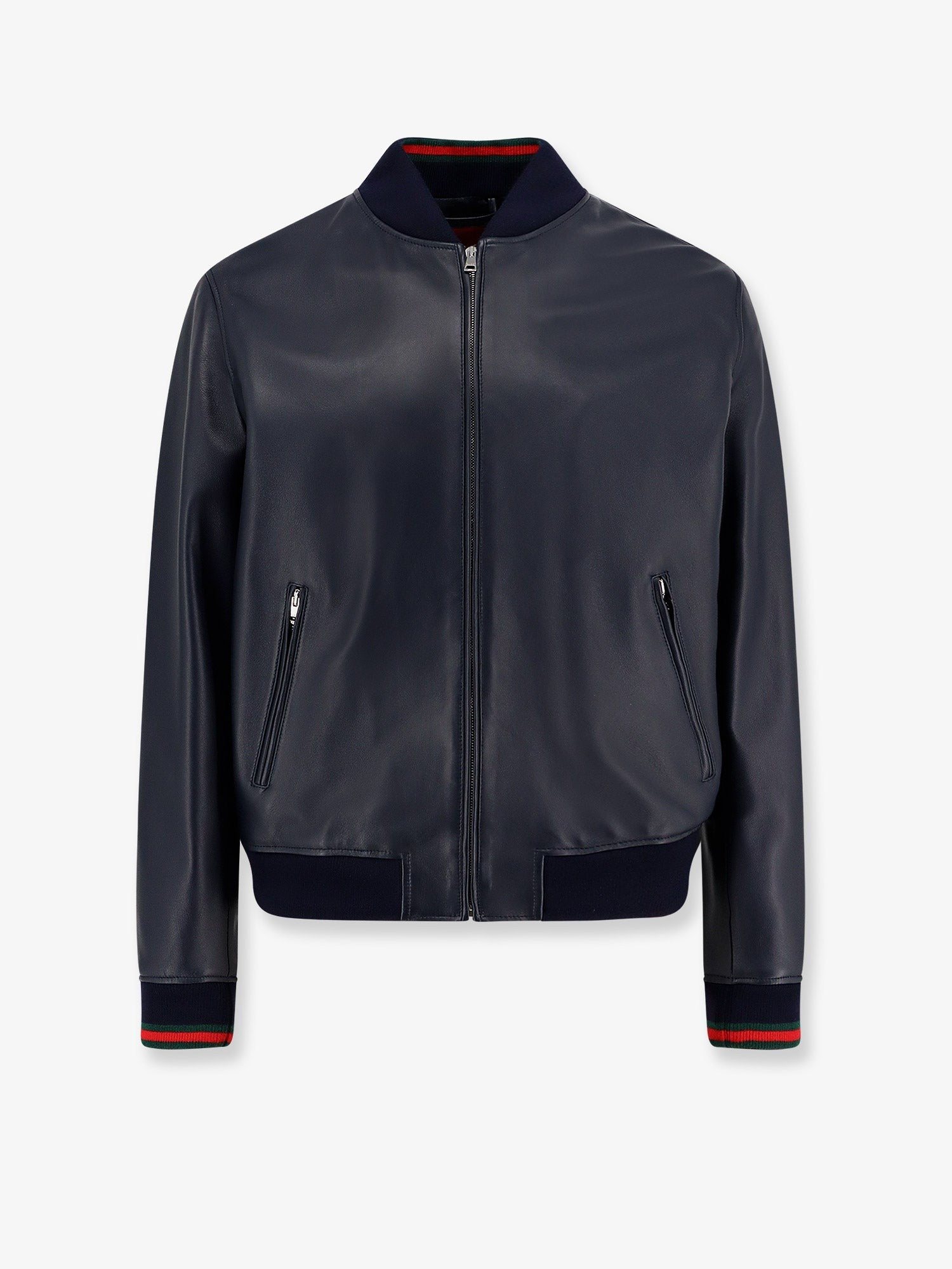 Gucci Blouson en cuir avec détails Web