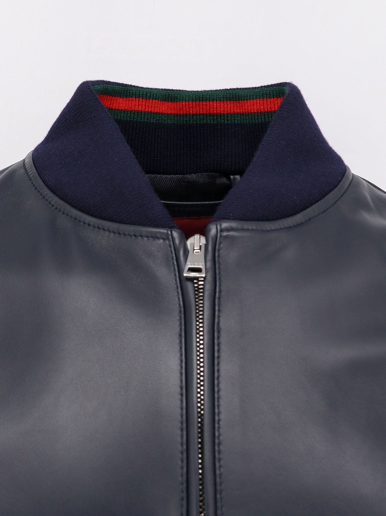 Gucci Blouson en cuir avec détails Web