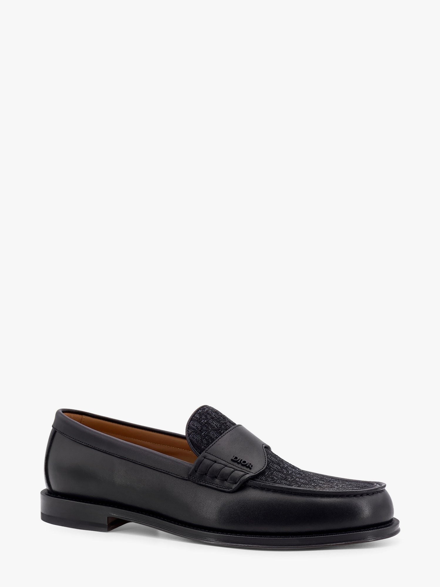 Dior Leather loafer with dior oblique canvas motif