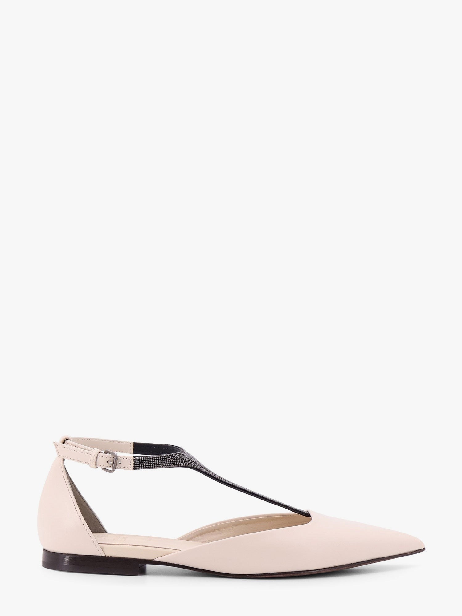 Brunello Cucinelli Leather sandals with monili detail on the front