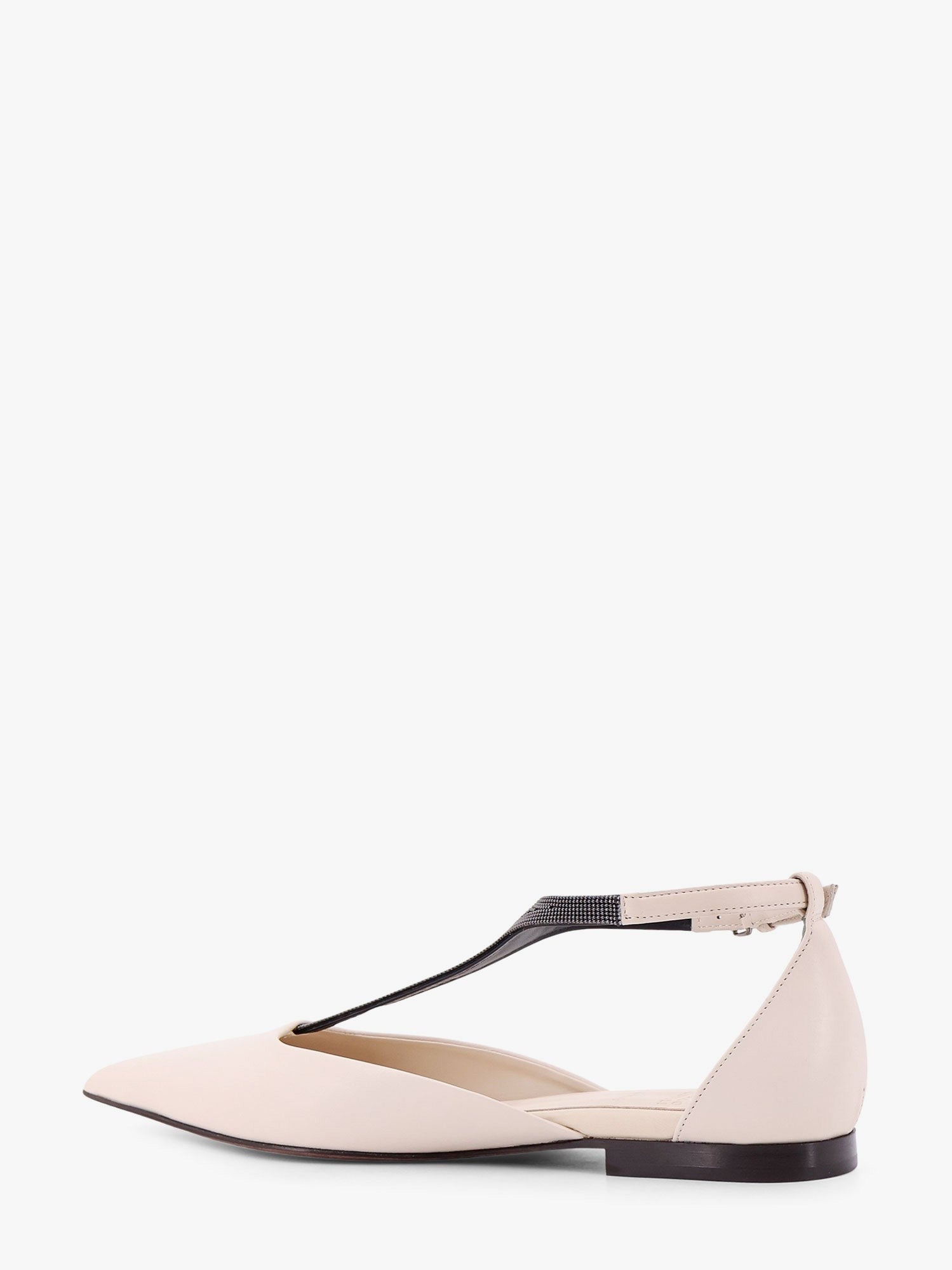 Brunello Cucinelli Leather sandals with monili detail on the front
