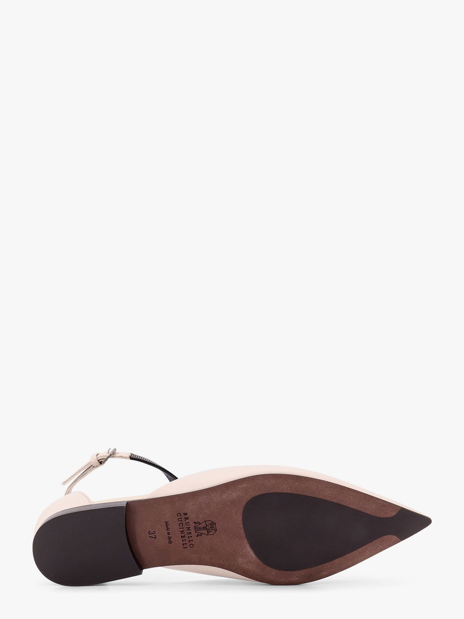 Brunello Cucinelli Leather sandals with monili detail on the front