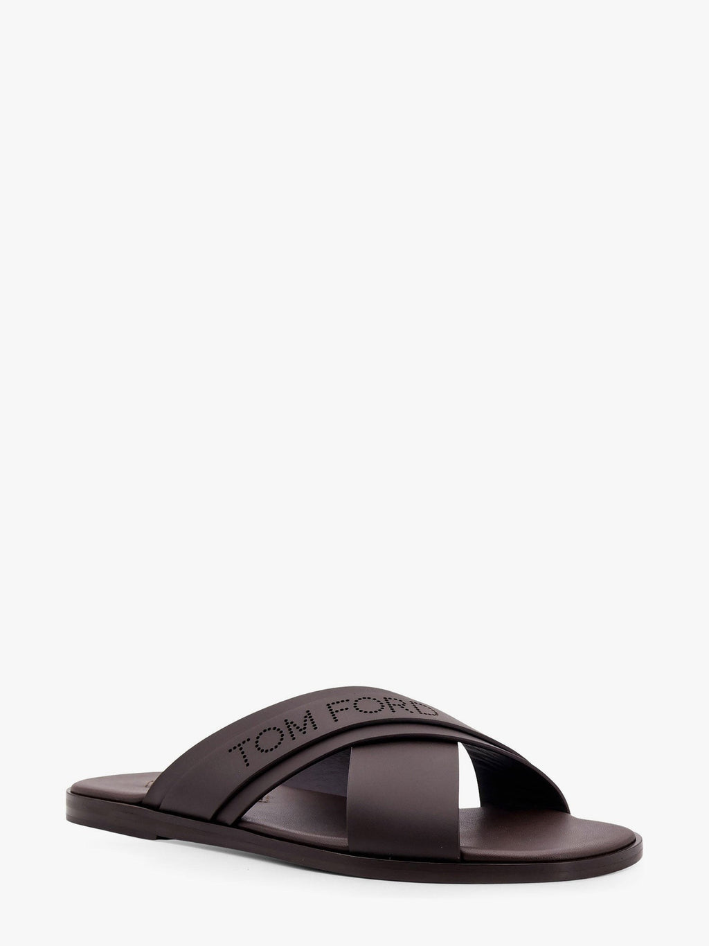 Tom Ford Leather sandals with perforated logo detail