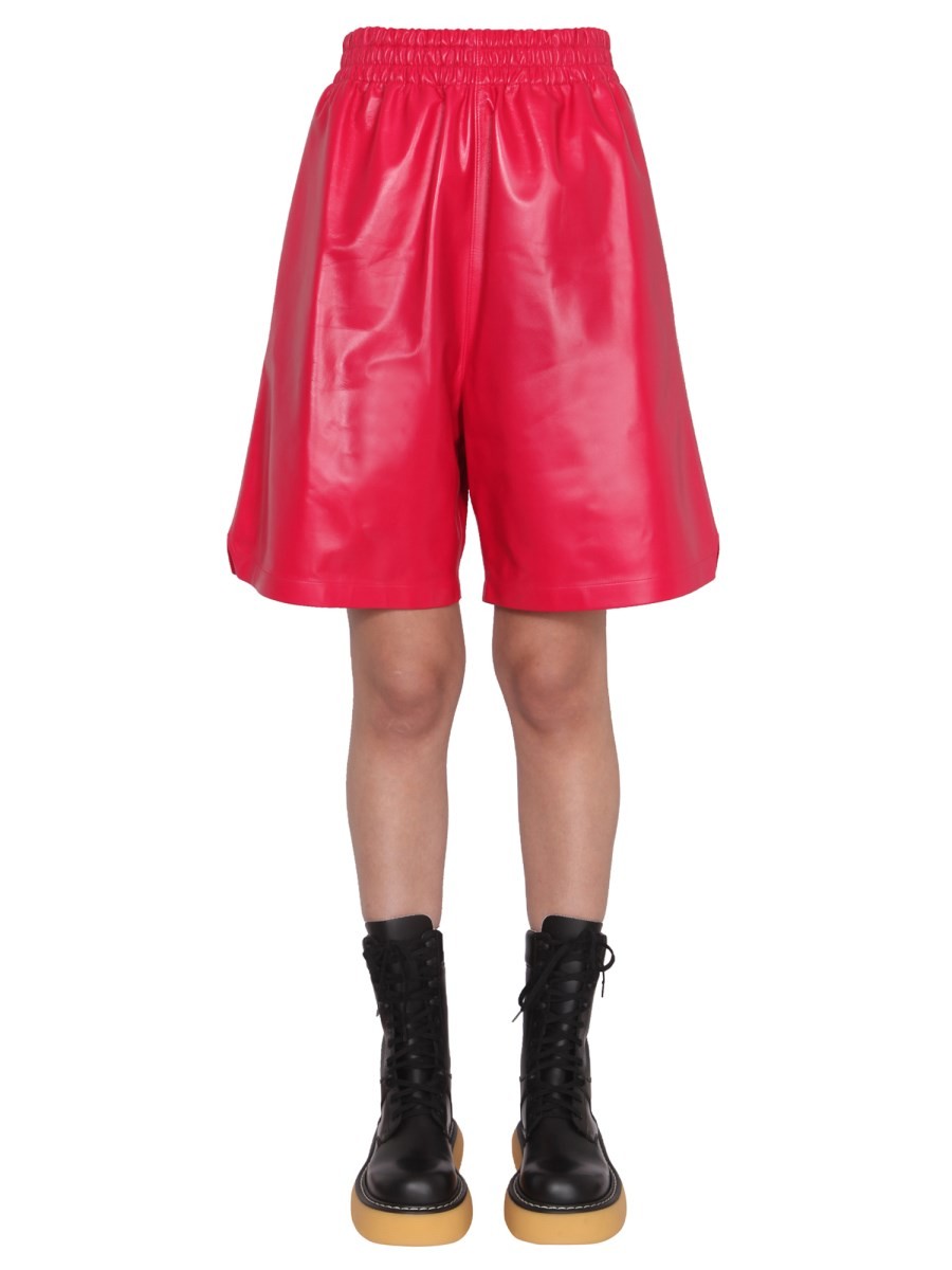 Bottega Veneta Leather Shorts
