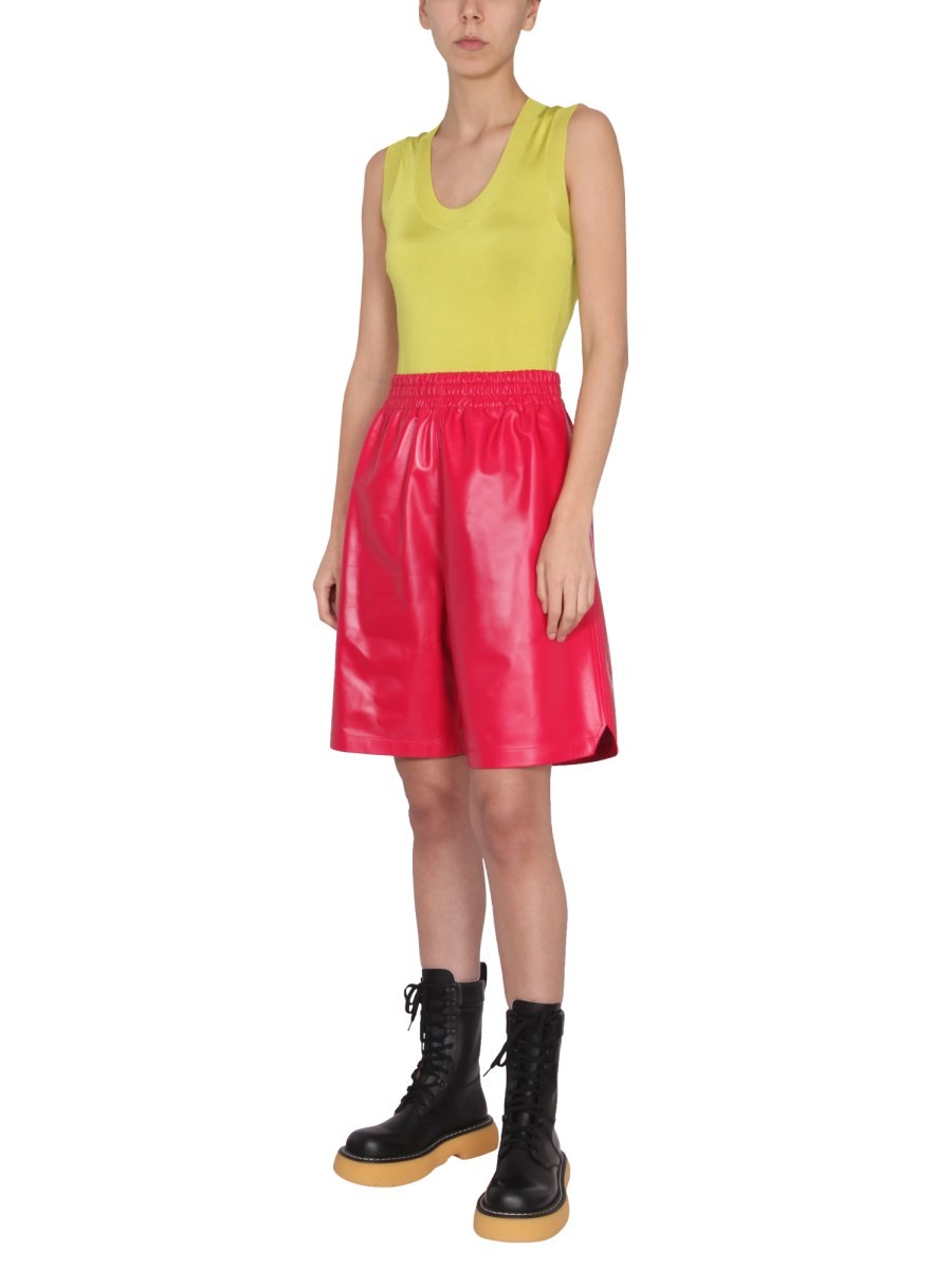 Bottega Veneta Leather Shorts