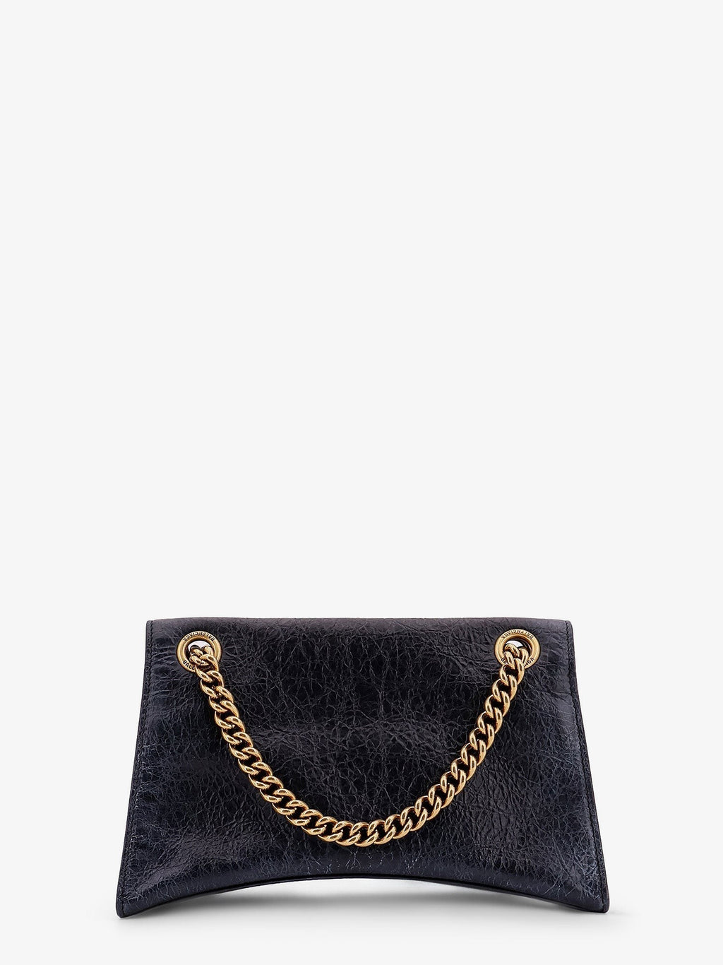Balenciaga Axelväska i läder med sliten effekt och ikonisk metallogotyp