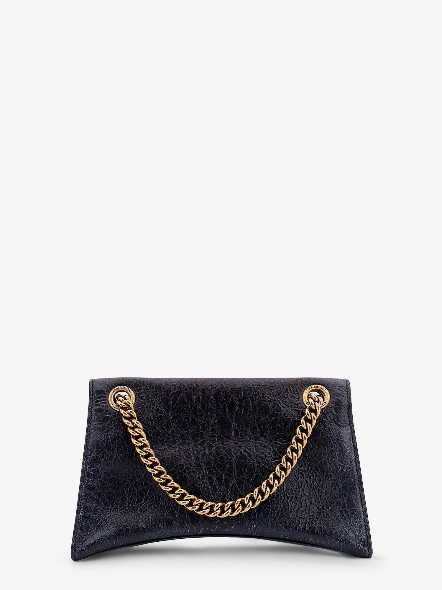 Balenciaga Skinnskulderveske med skitten effekt og ikonisk metallogo
