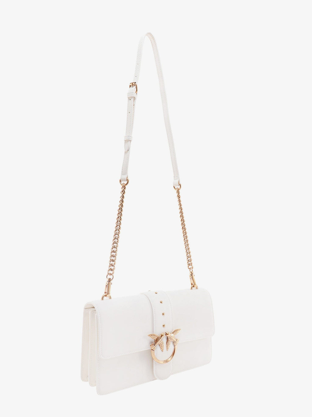 Pinko Leather shoulder bag with love birds buckle