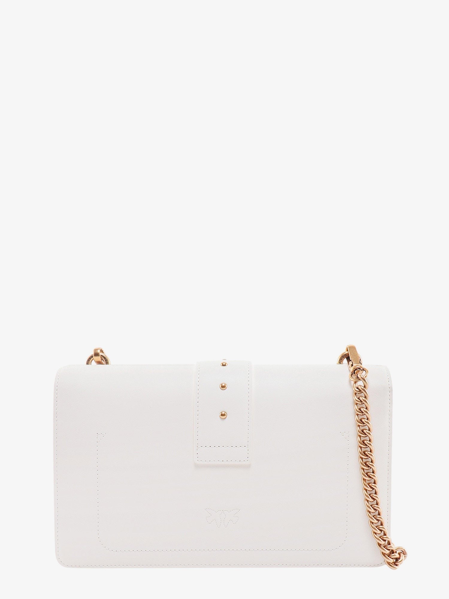 Pinko Leather shoulder bag with love birds buckle