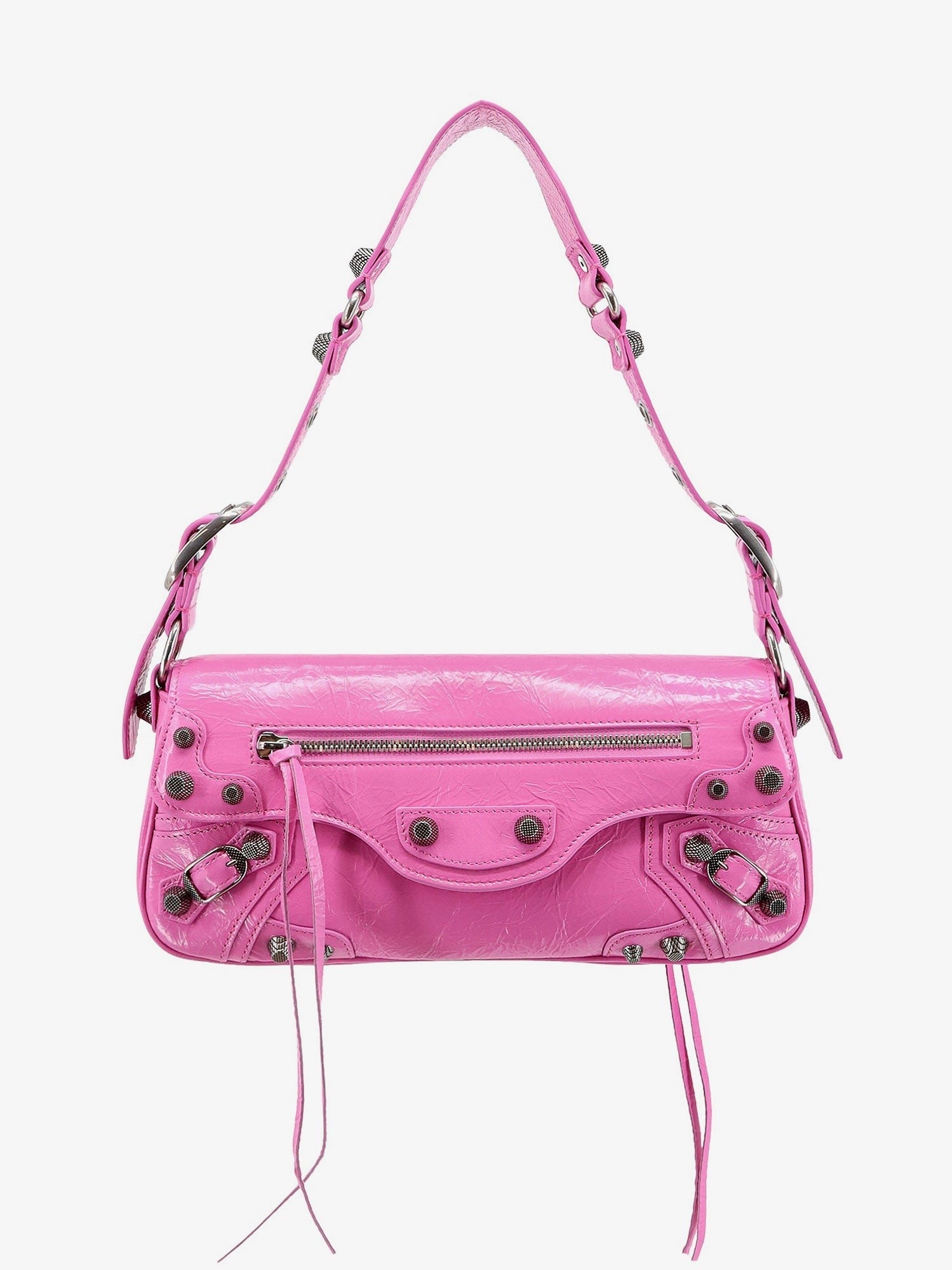 Balenciaga Axelväska i läder med metalldetaljer