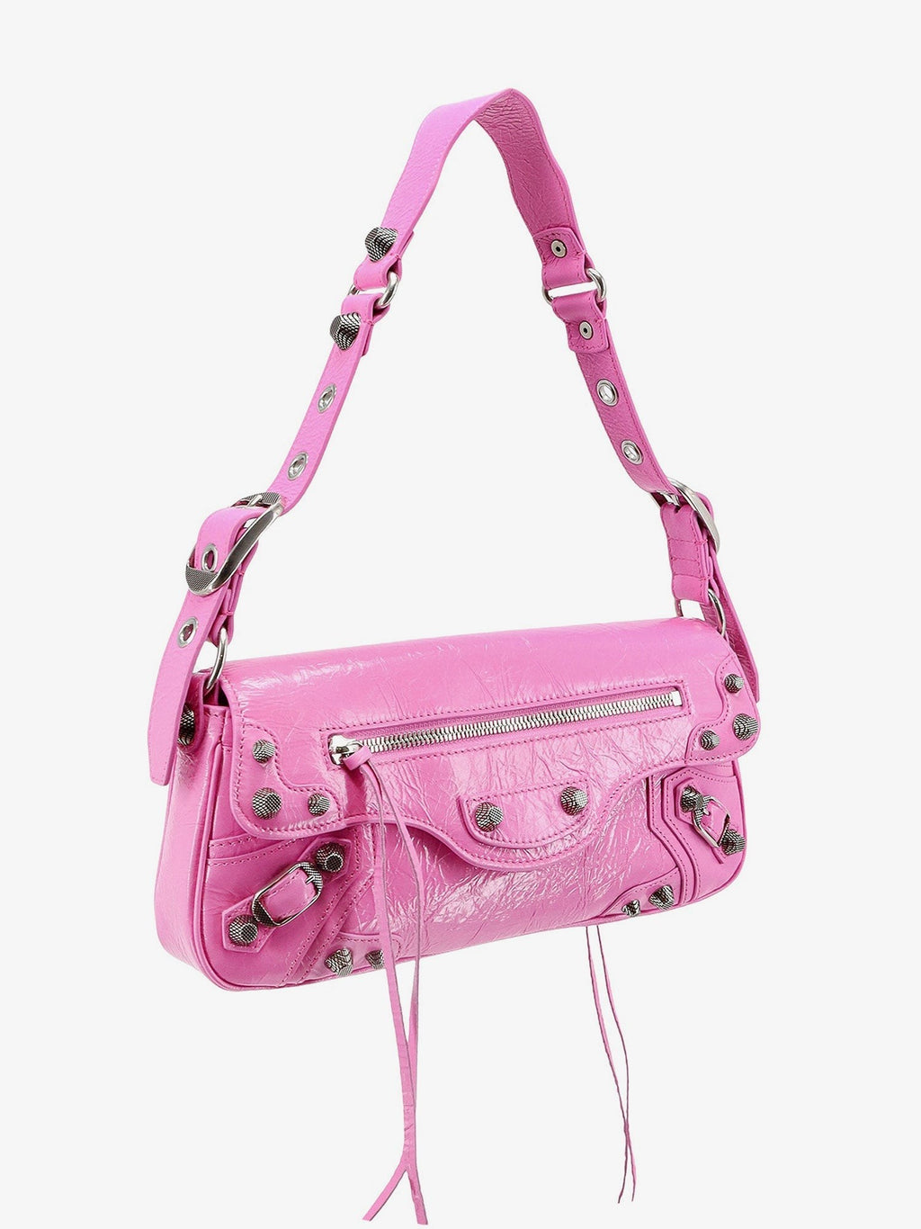 Balenciaga Axelväska i läder med metalldetaljer