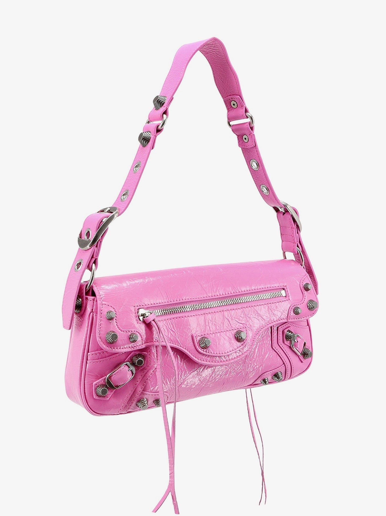 Balenciaga Axelväska i läder med metalldetaljer