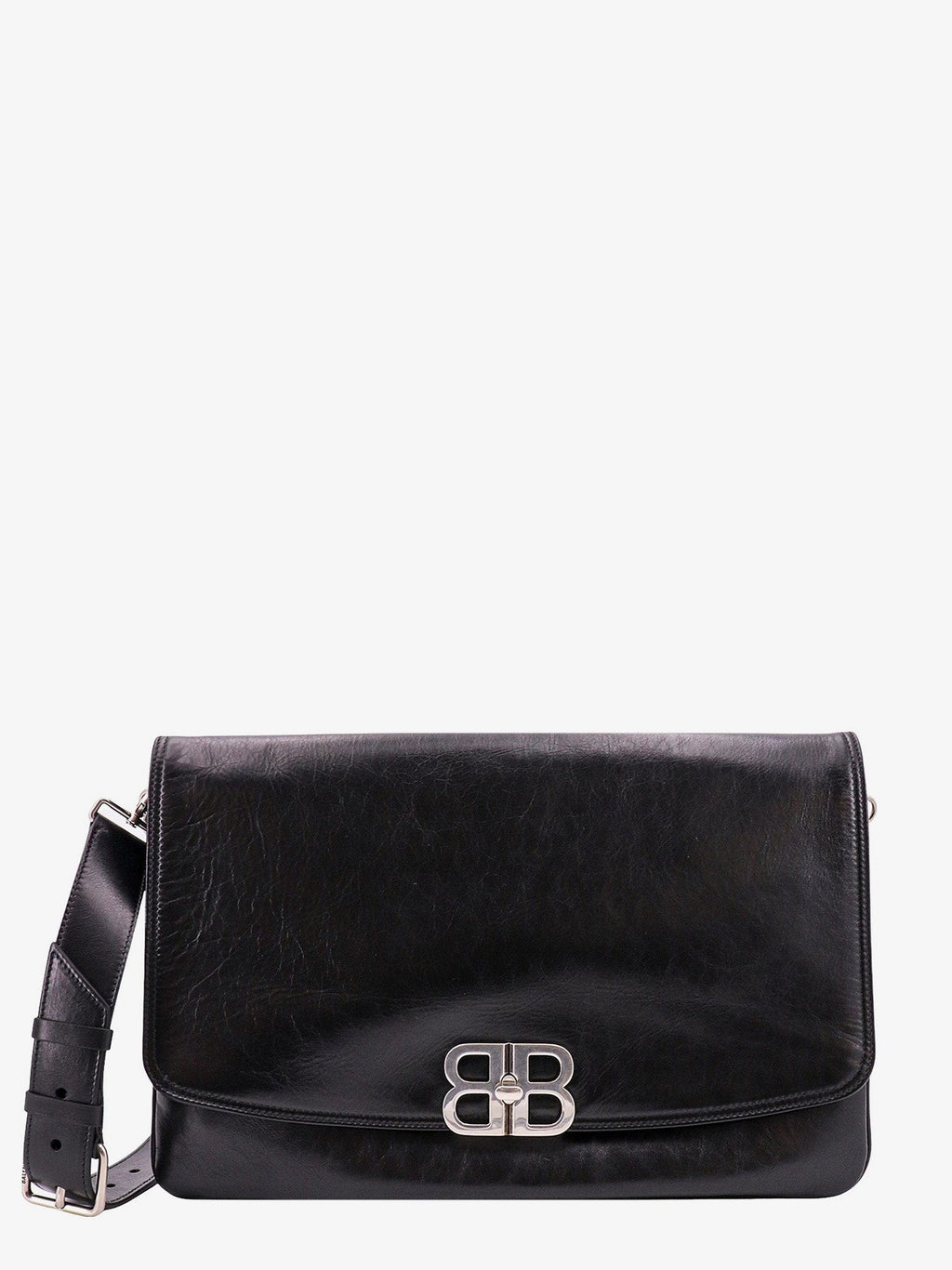 Balenciaga Borsa a tracolla in pelle con monogramma in metallo