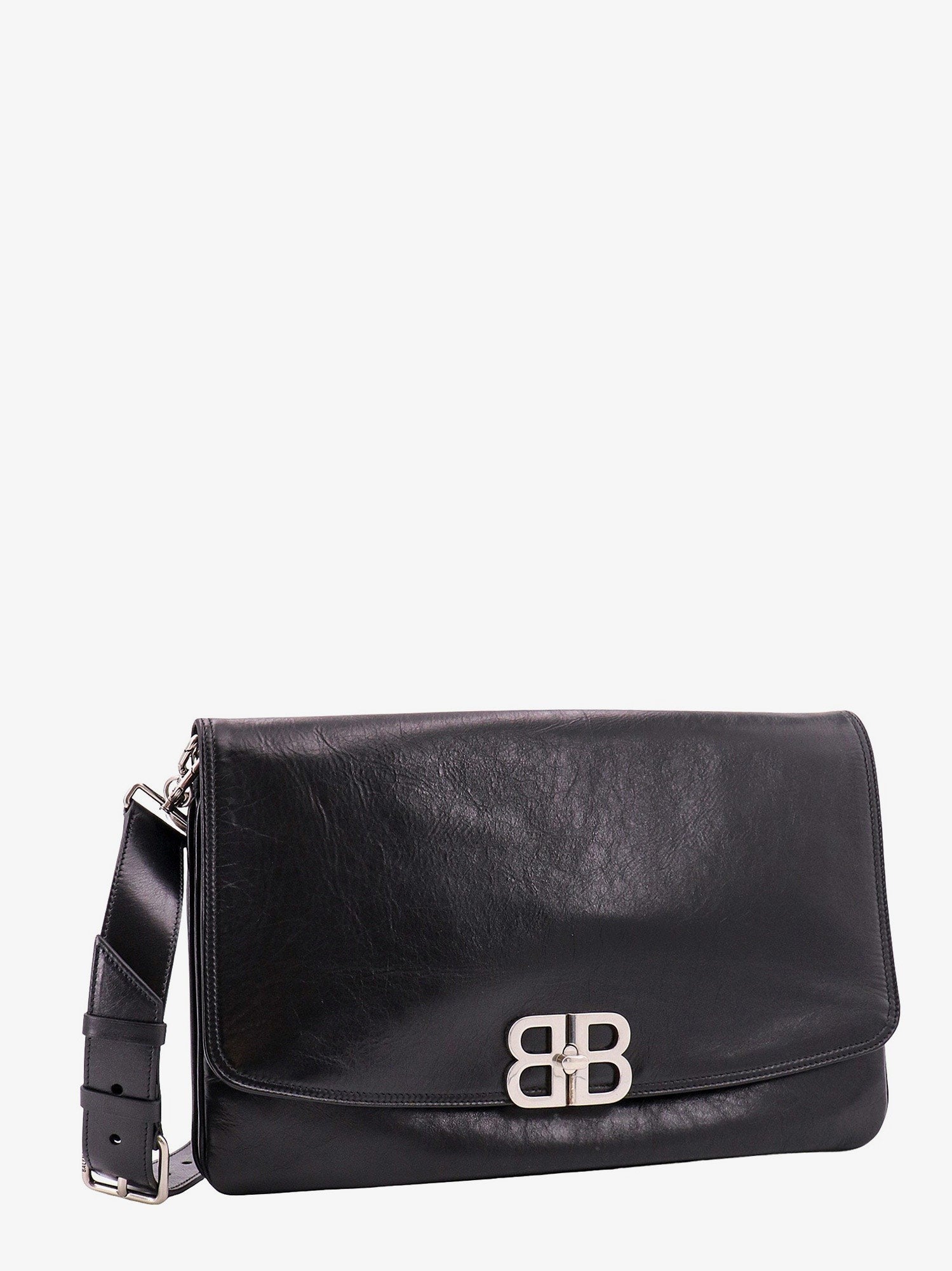 Balenciaga Skinnskulderveske med metallmonogram