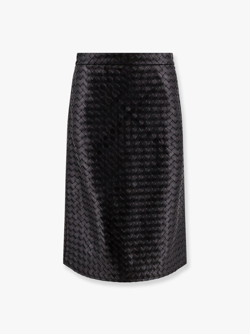 Bottega Veneta Lederrock mit Intrecciato-Motiv