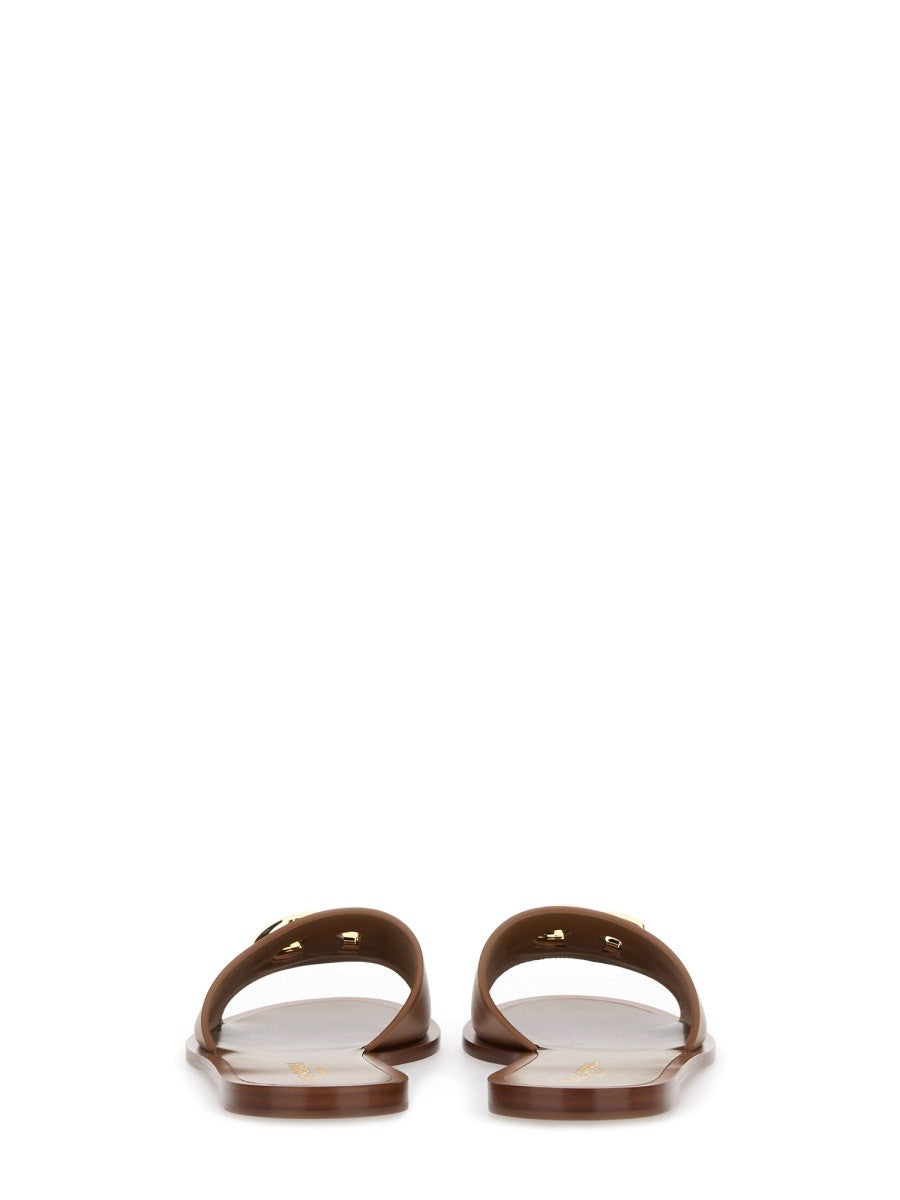 Dolce & Gabbana LEATHER SLIDE SANDAL
