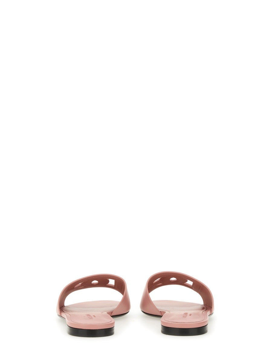Dolce & Gabbana LEATHER SLIDE SANDAL