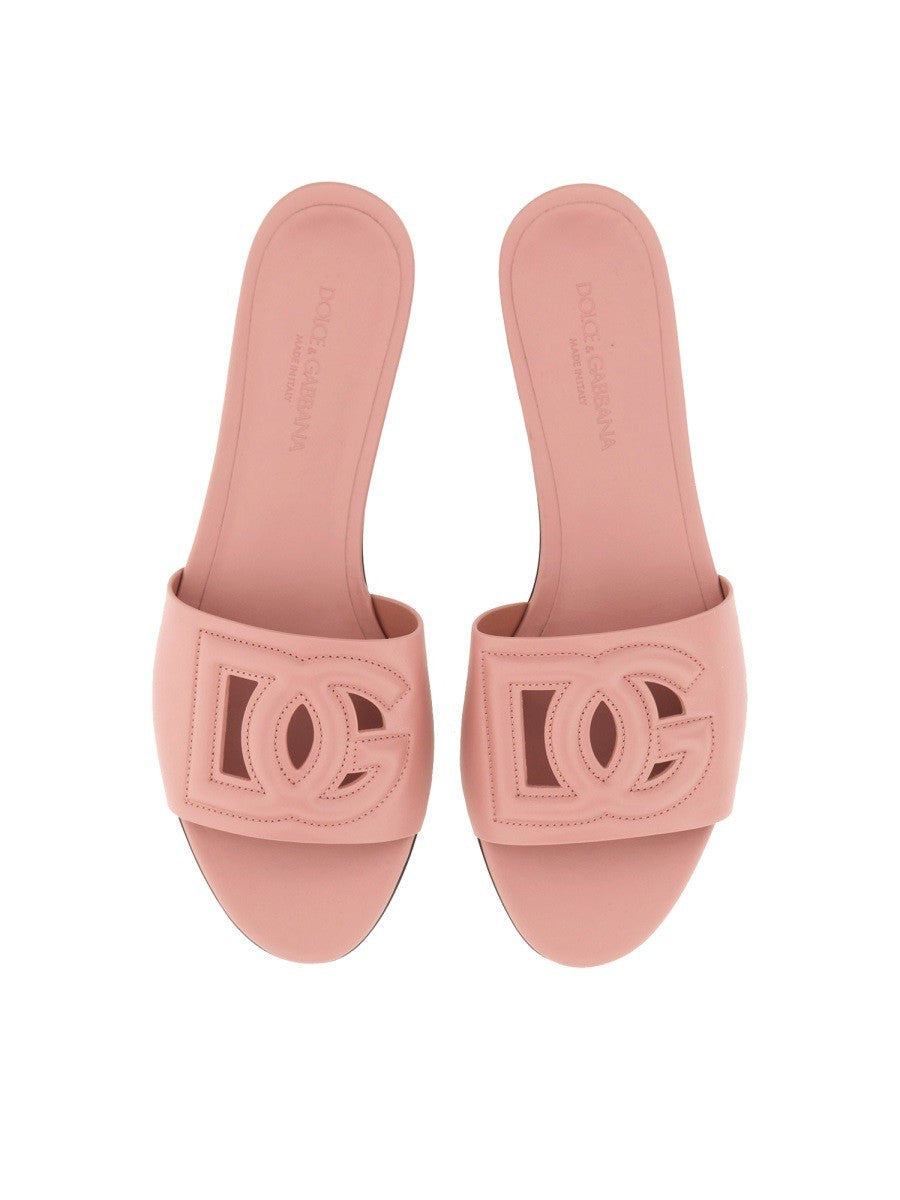 Dolce & Gabbana LEATHER SLIDE SANDAL