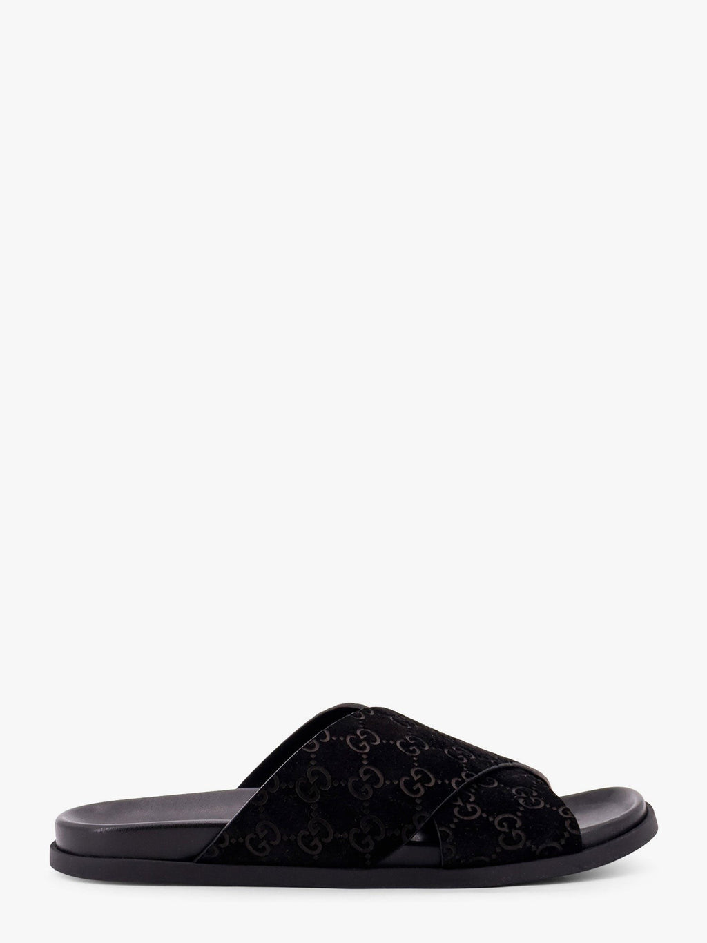 Gucci Leather slides with all-over GG motif