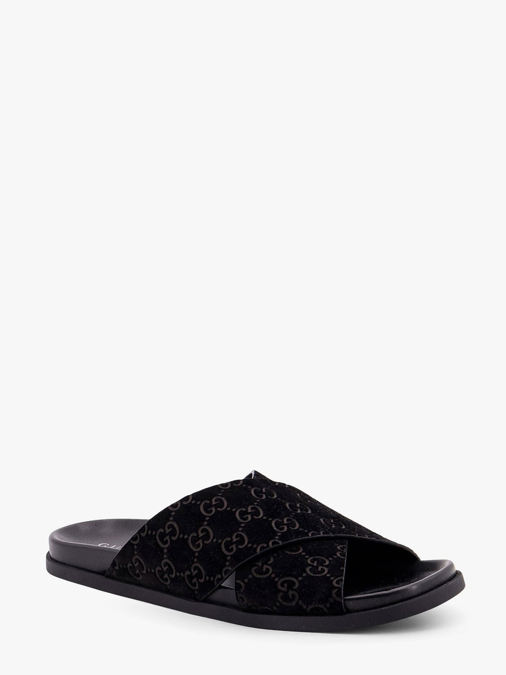 Gucci Leather slides with all-over GG motif
