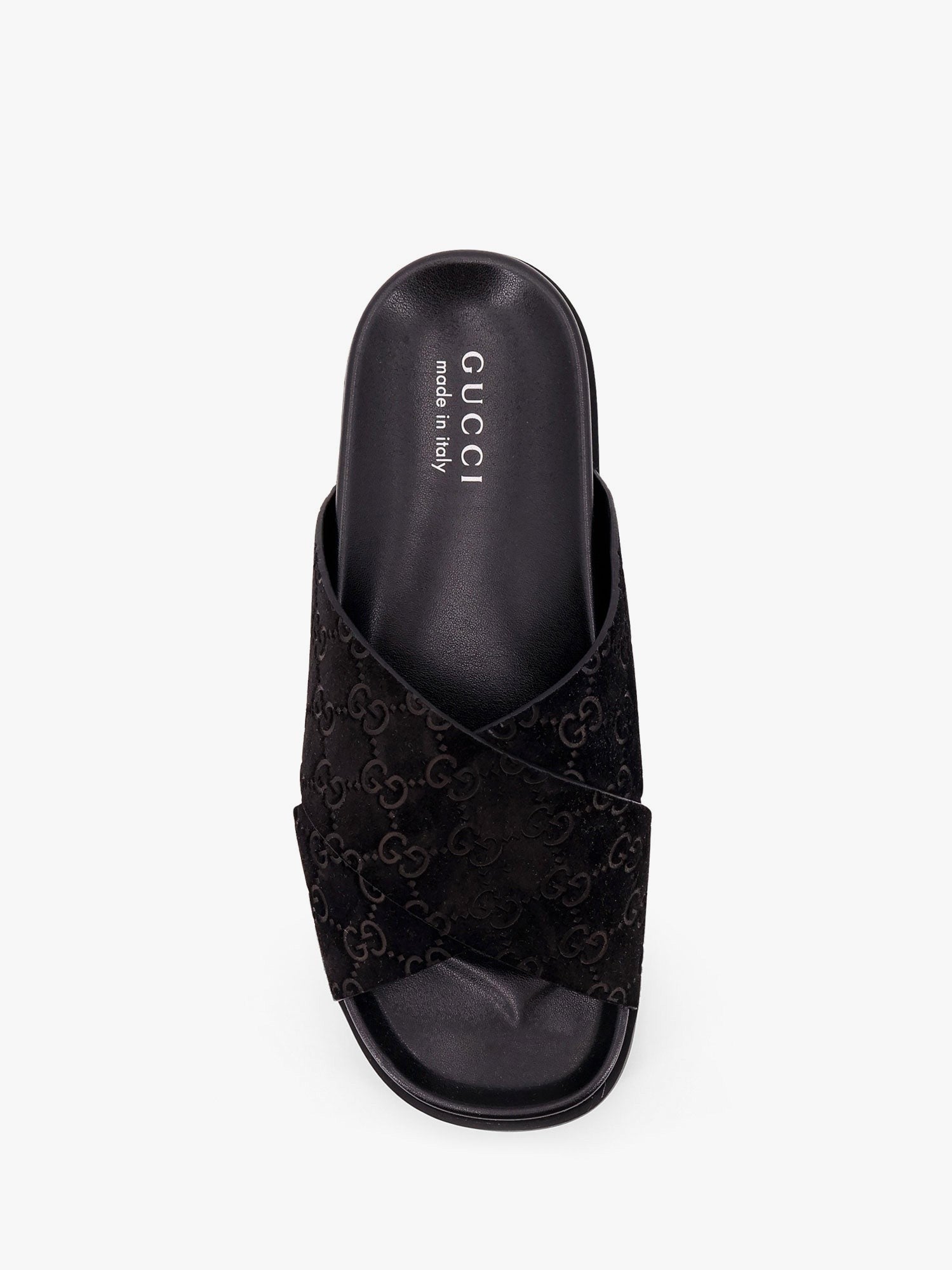 Gucci Leather slides with all-over GG motif