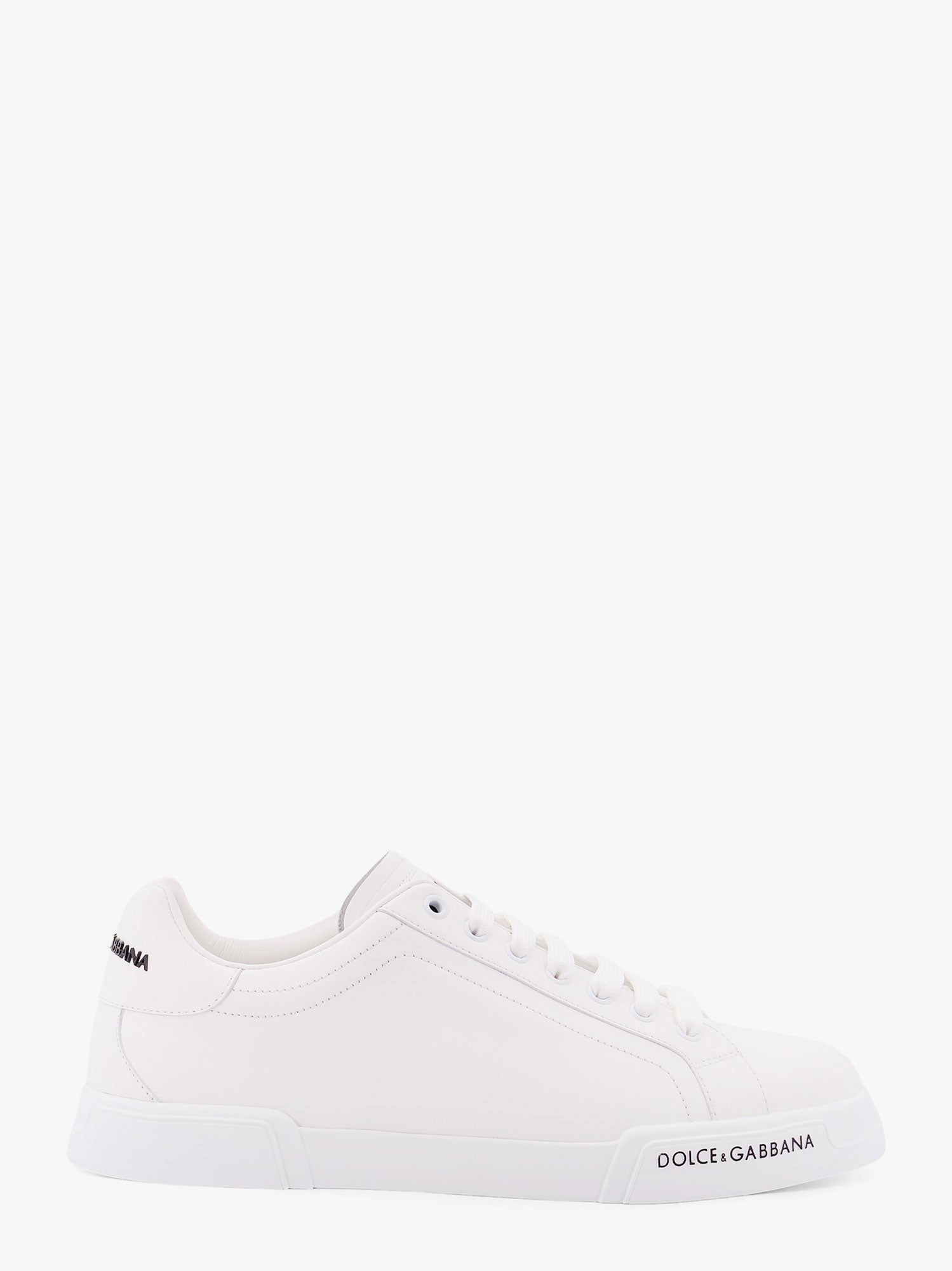 Dolce & Gabbana Zapatillas de cuero con parche de logotipo lateral