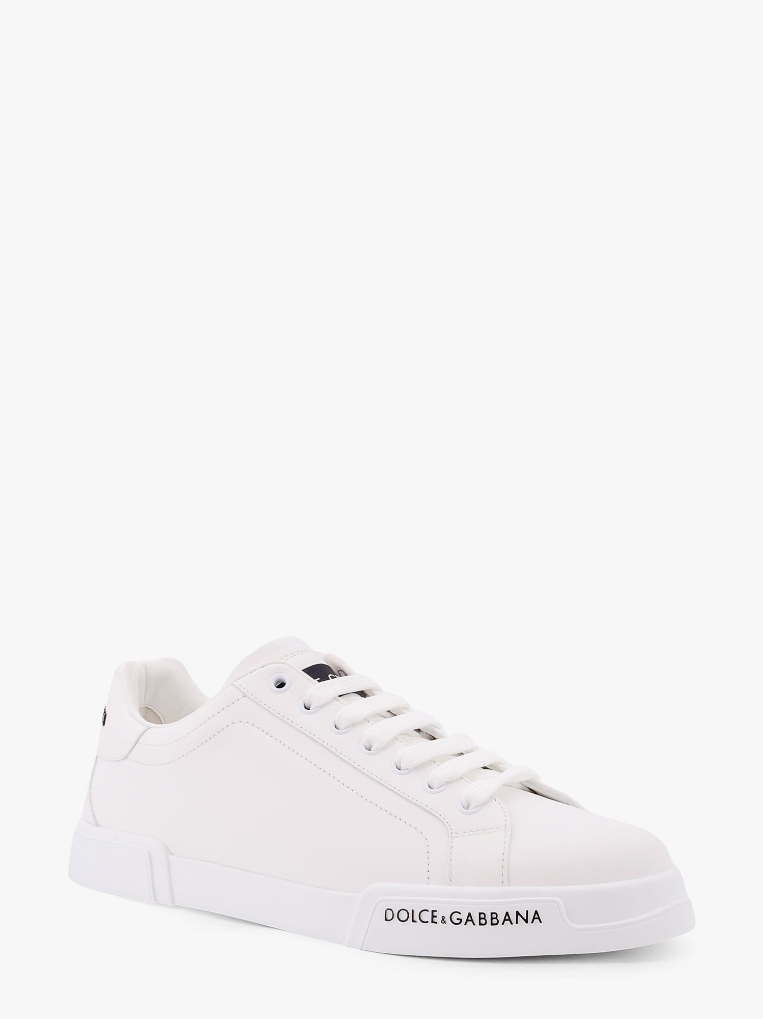 Dolce & Gabbana Zapatillas de cuero con parche de logotipo lateral