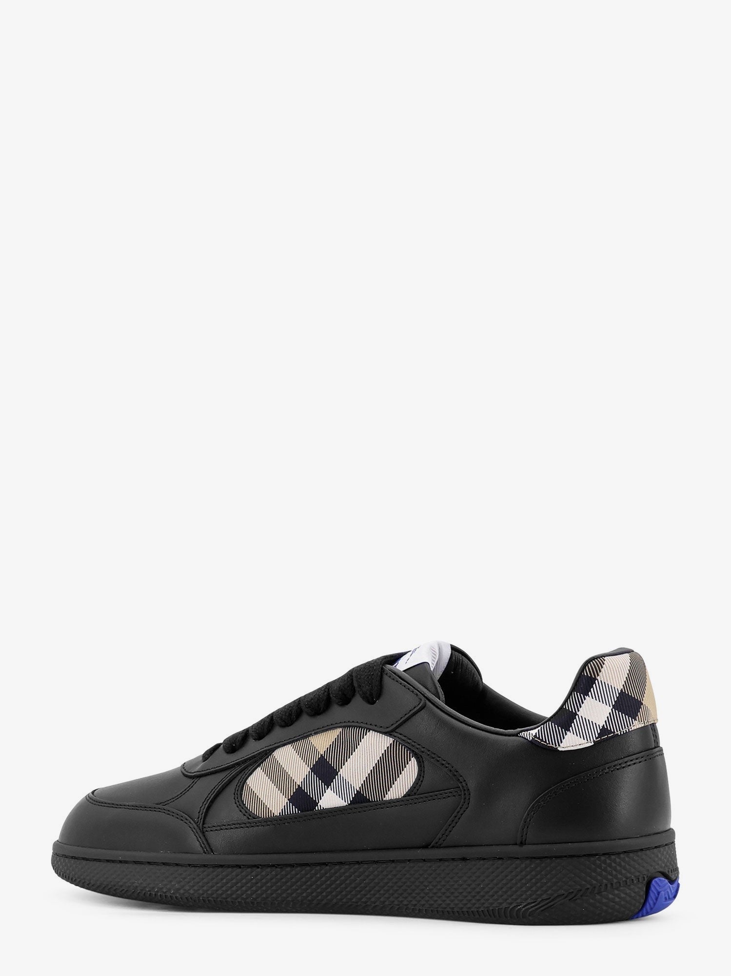 Burberry Skinn sneakers med Traditional Check innlegg