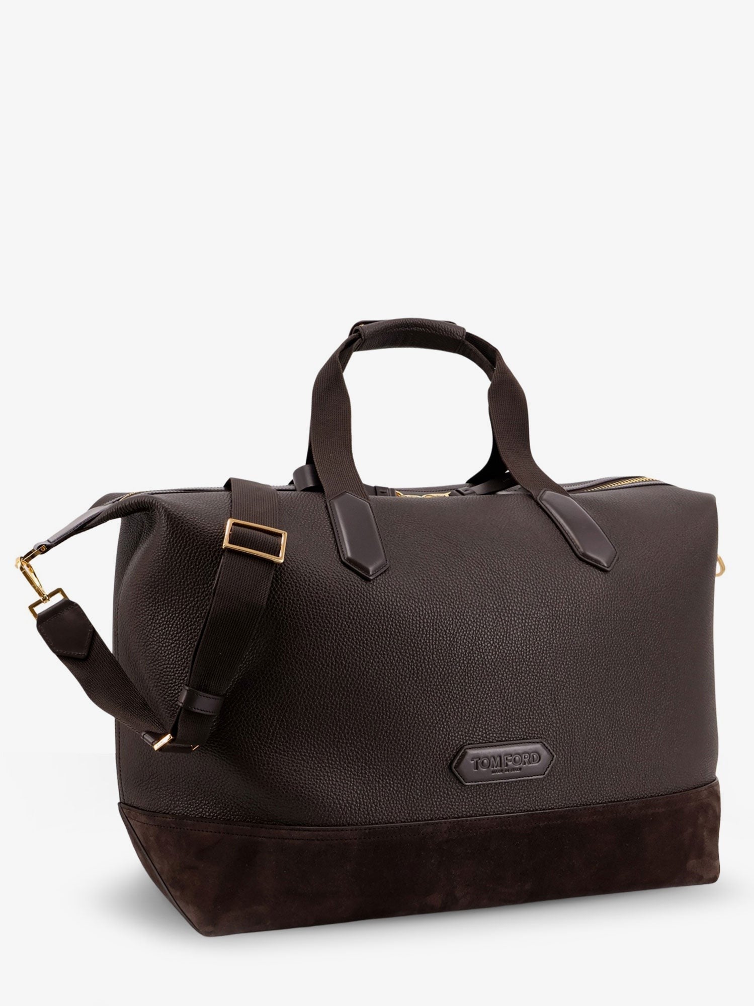Tom Ford Leather travel bag with suede inserts