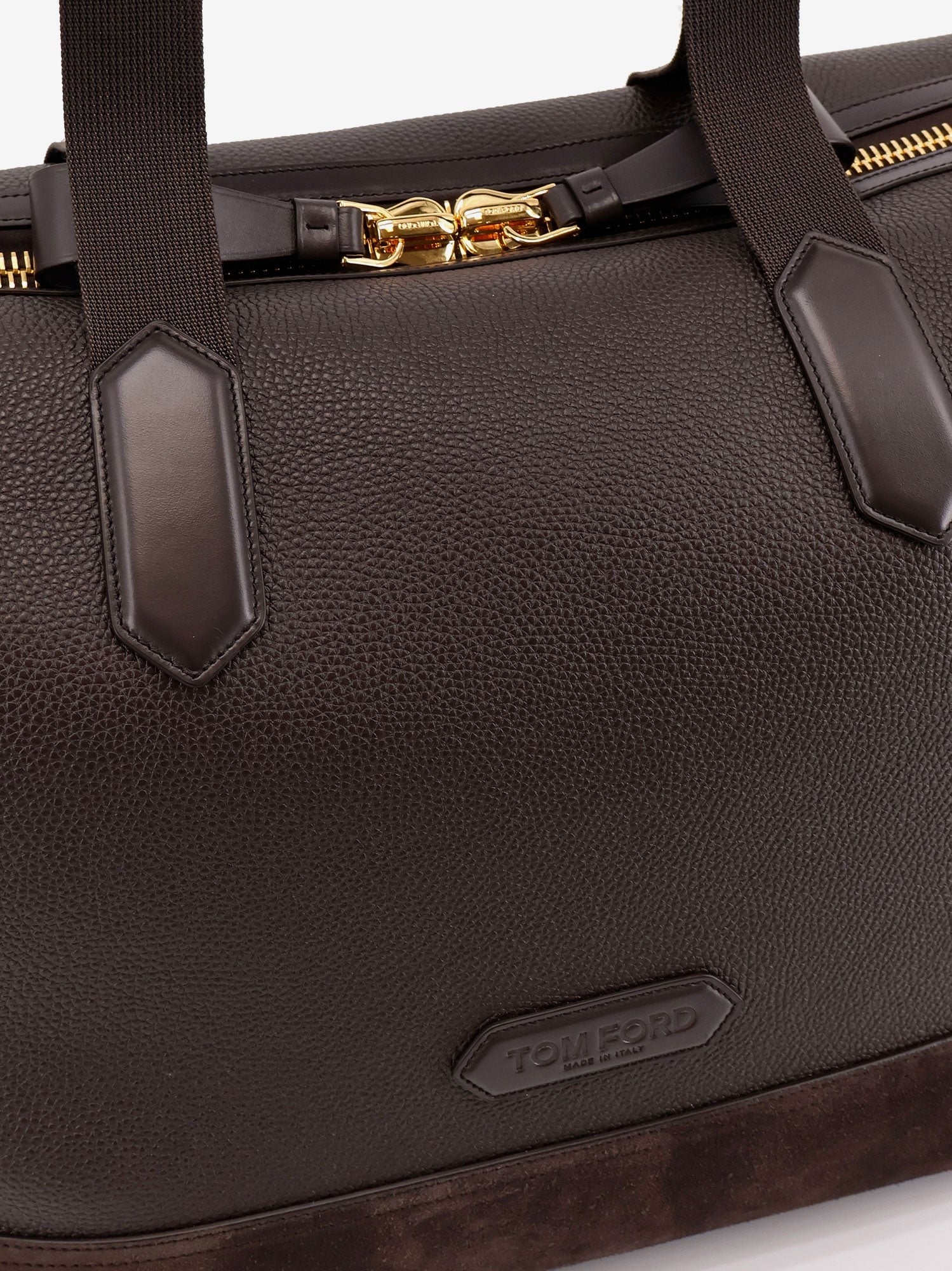 Tom Ford Leather travel bag with suede inserts