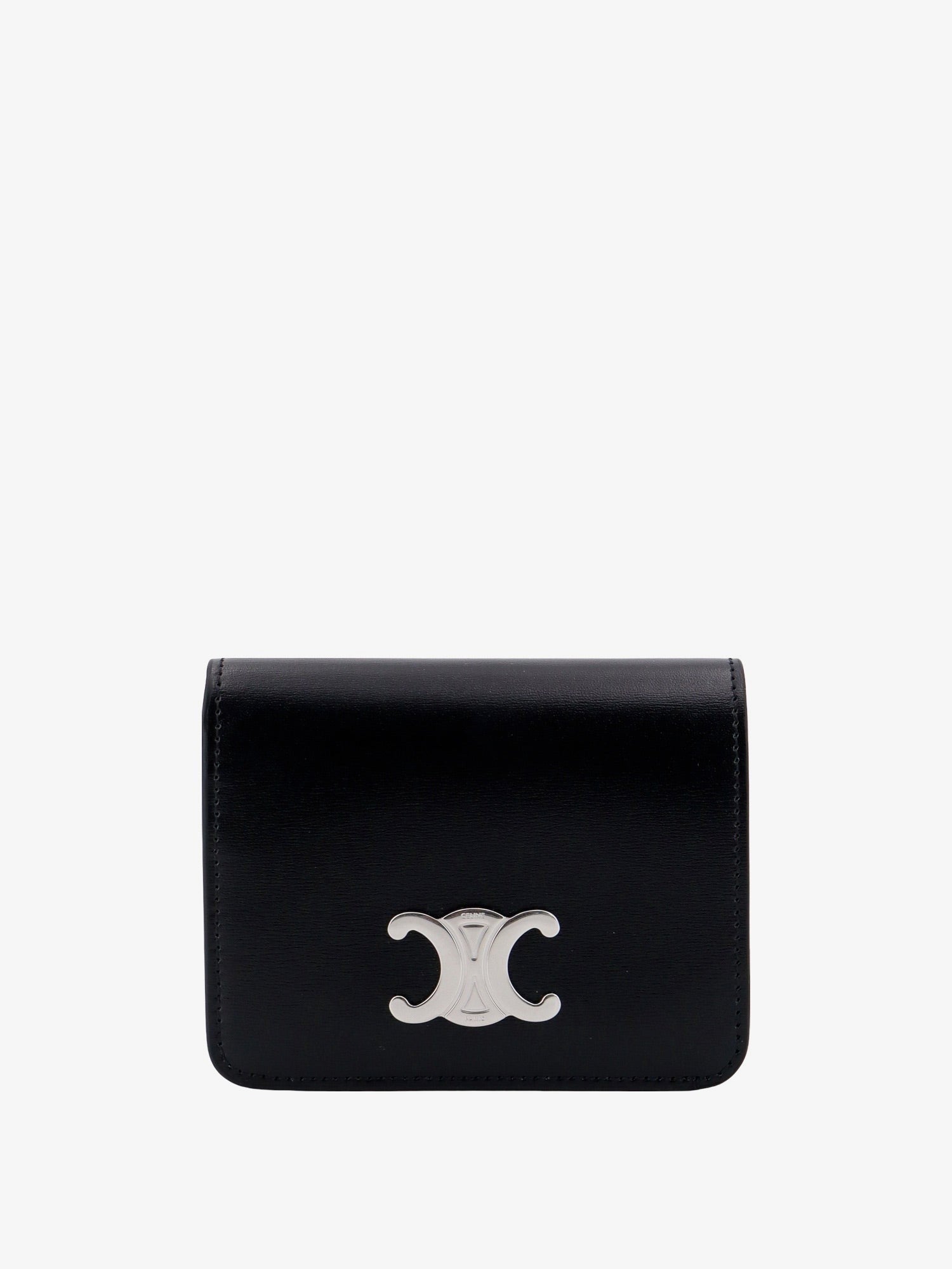 Celine Kožená peněženka s kovovou nášivkou s logem Triomphe