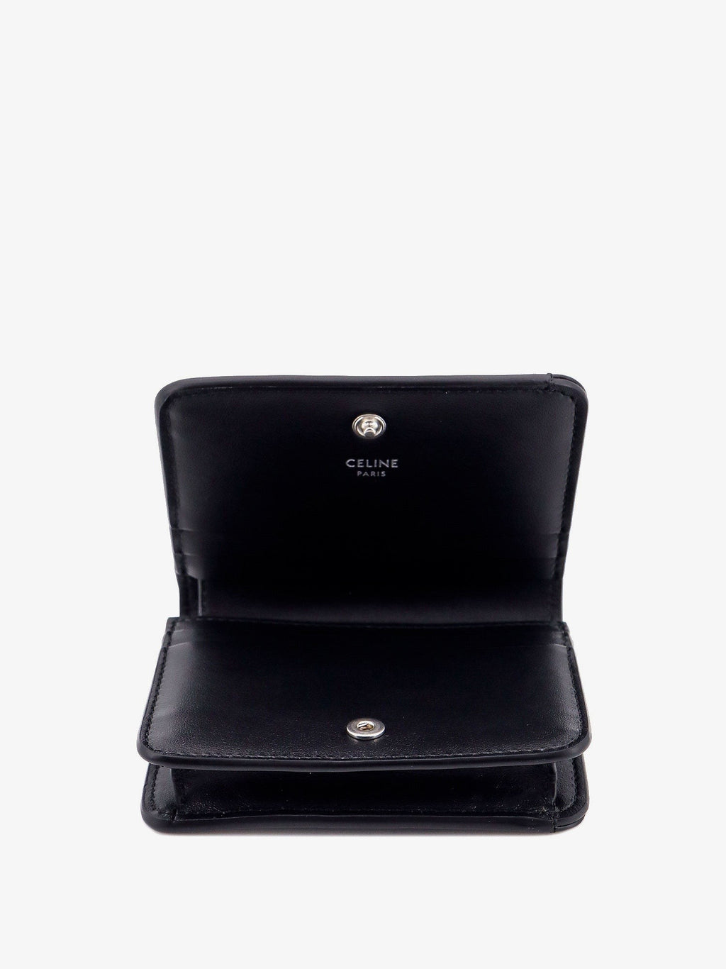 Celine Kožená peněženka s kovovou nášivkou s logem Triomphe