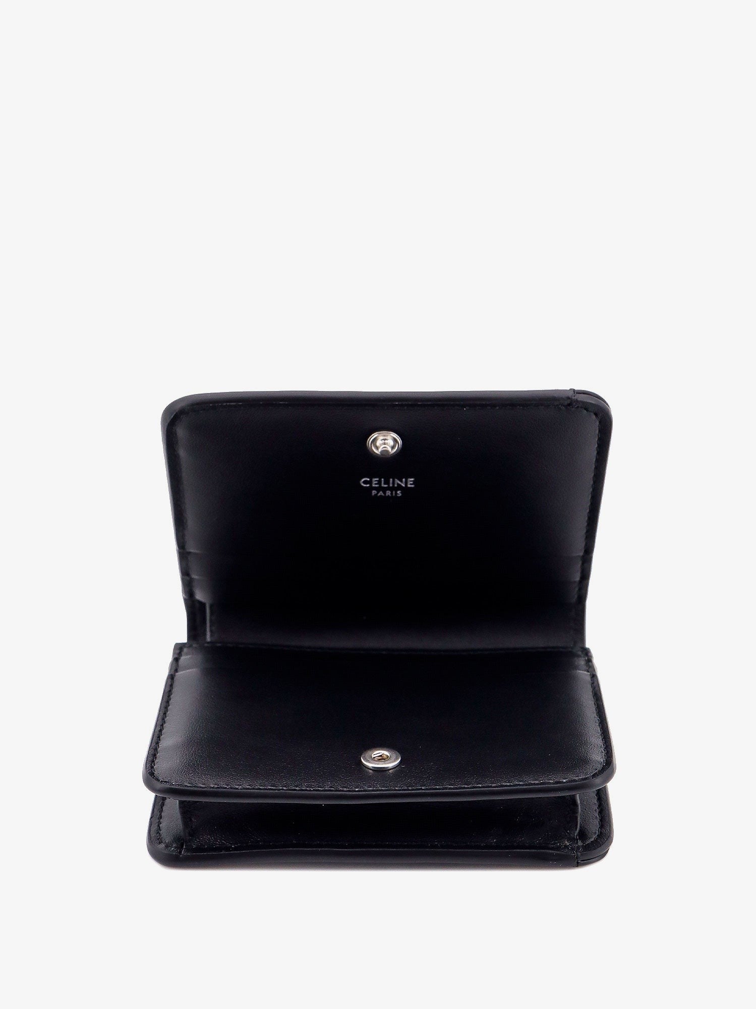 Celine Kožená peněženka s kovovou nášivkou s logem Triomphe