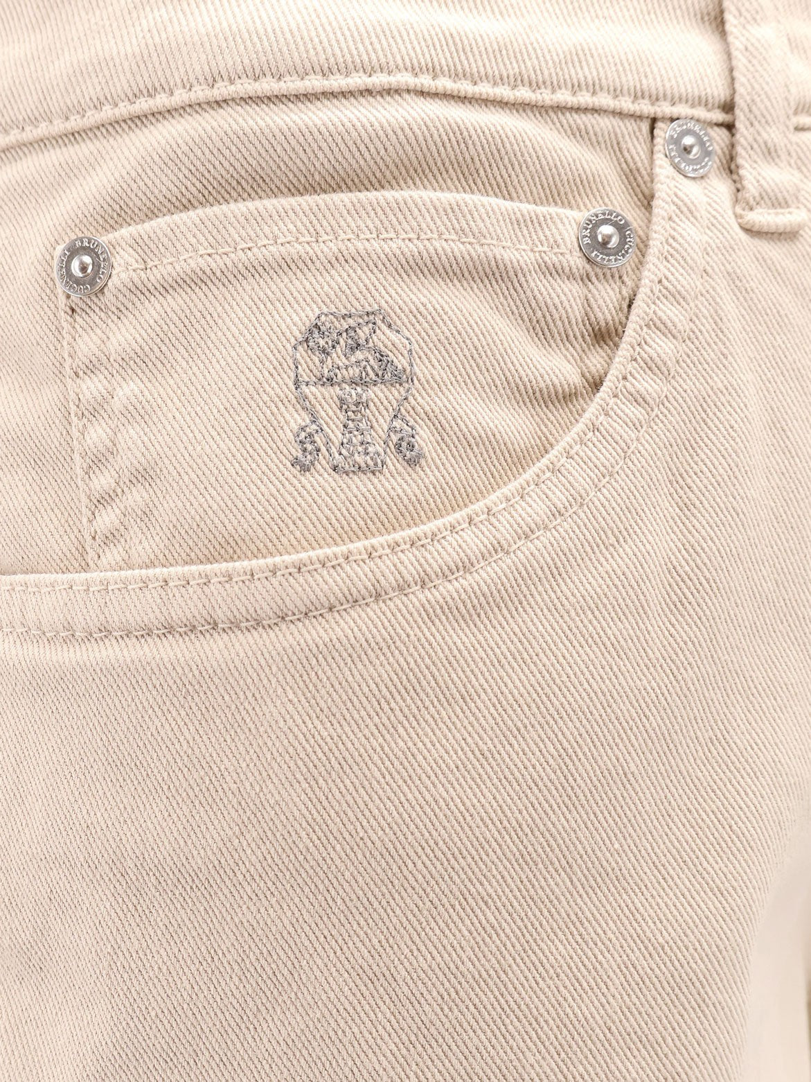 Brunello Cucinelli Baumwollhose mit gesticktem Logo