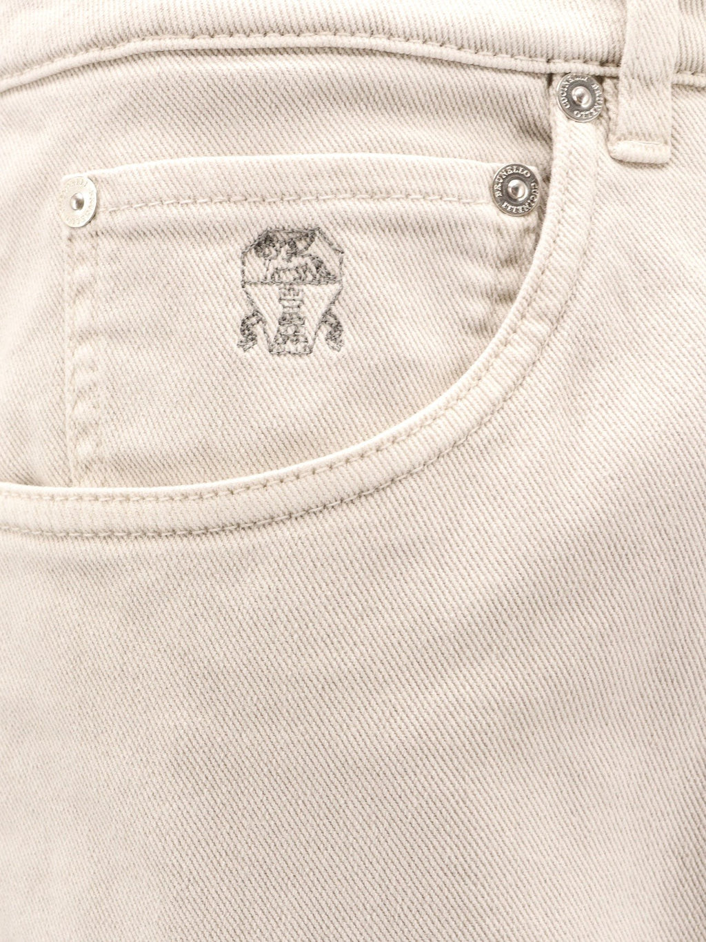 Brunello Cucinelli Βαμβακερό παντελόνι με κεντημένο λογότυπο