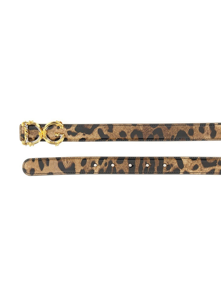 Dolce & Gabbana PÁSEK S LEOPARDÍM POTISKEM