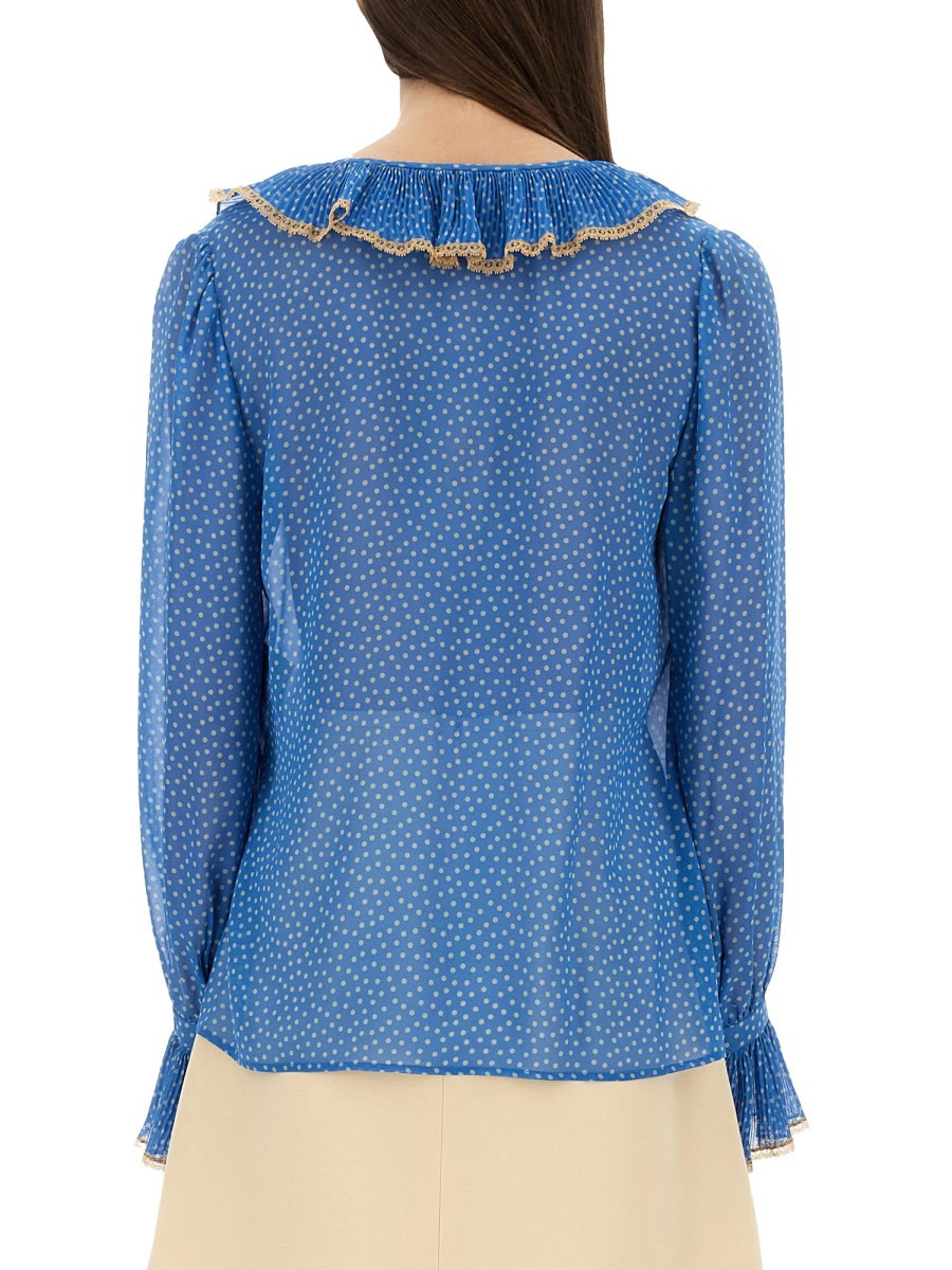 Valentino HEMD AUS LEICHTER GEORGETTE MIT PLUSDEPOIS-PRINT
