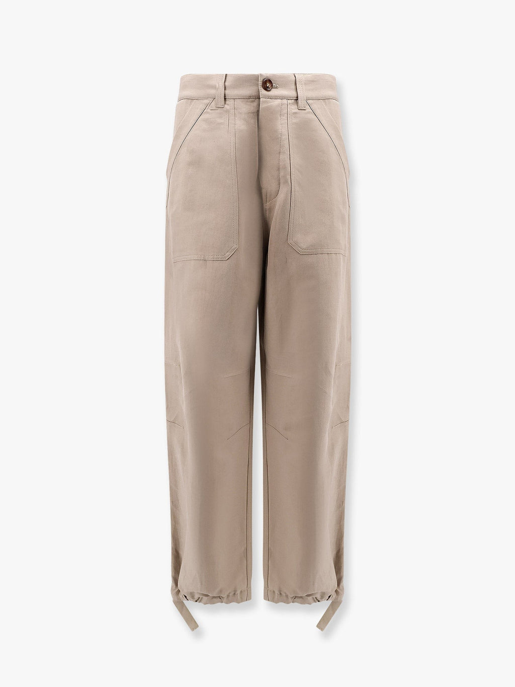 Brunello Cucinelli بنطلون بقصة مريحة من الكتان والقطن