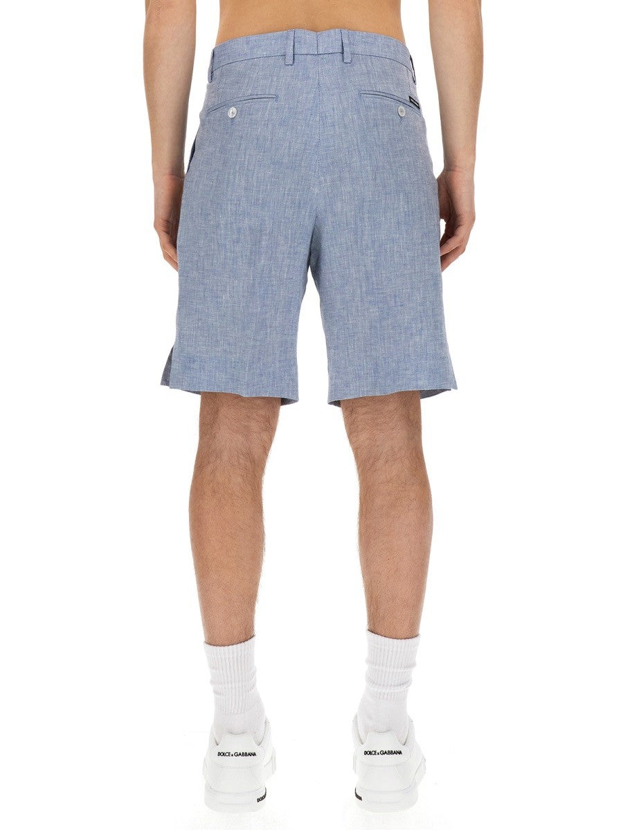 Dolce & Gabbana LNĚNÉ BERMUDOVÉ KRAŤASY