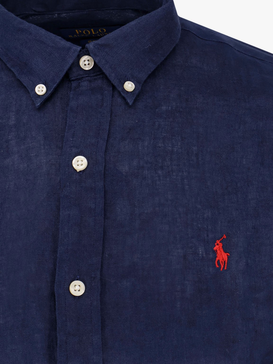 Boss Slim fit λινό πουκάμισο