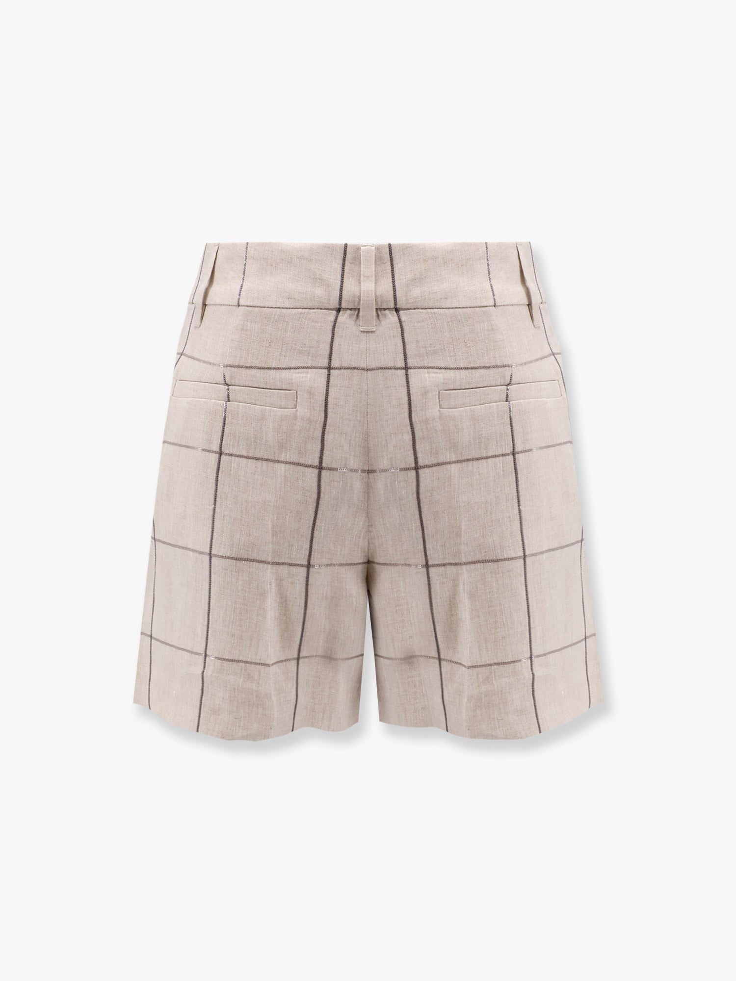 Brunello Cucinelli Shorts en lin avec broderie de sequins